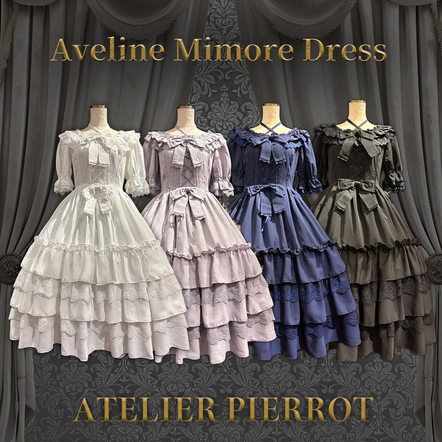 ATELIER PIERROT】 Aveline Mimore Dress ホワイト/ラベンダー