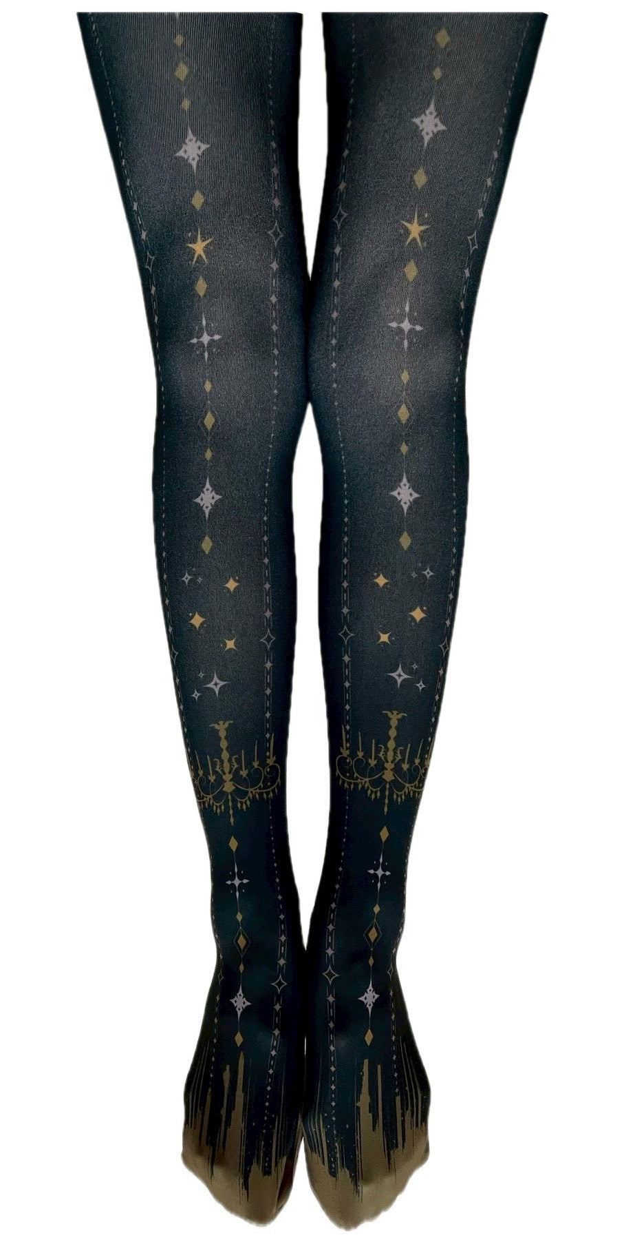 [Morun×Muuna Stoik] Morun Muuna Stoik Collants Starlight Ivoire x Noir/Noir x Or