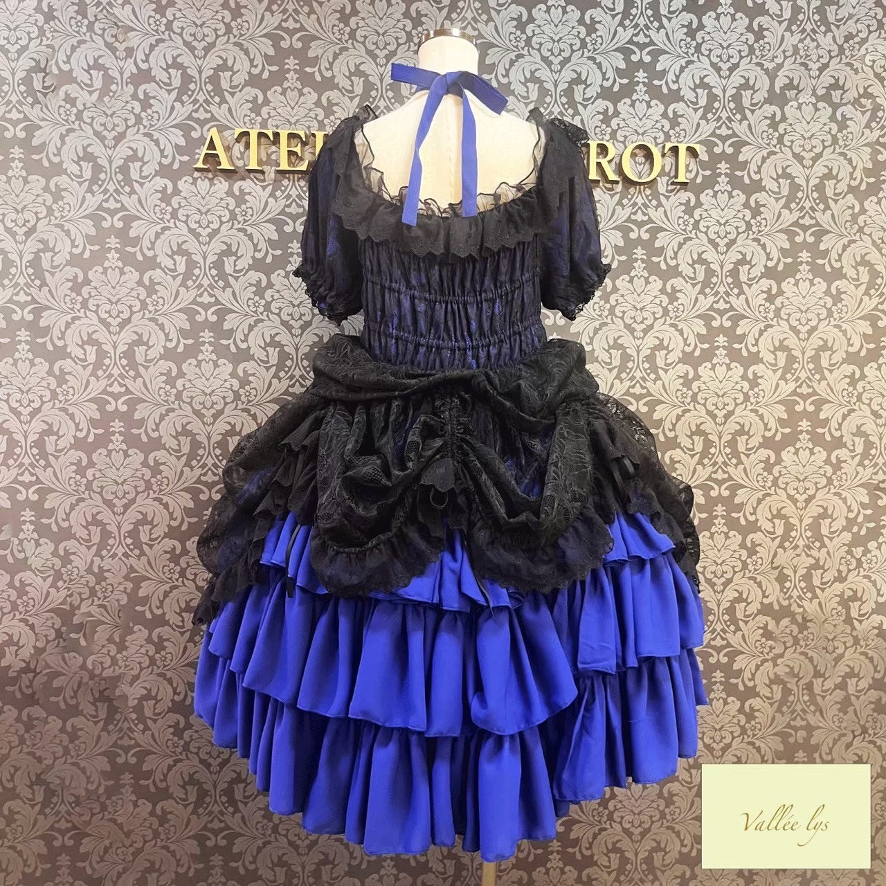 [Vallée lys] Valée Mellow Melody Dress new colorWhite/Bordeaux×Black/Navy×Black/New colorPurple×Black/Black×White/Black