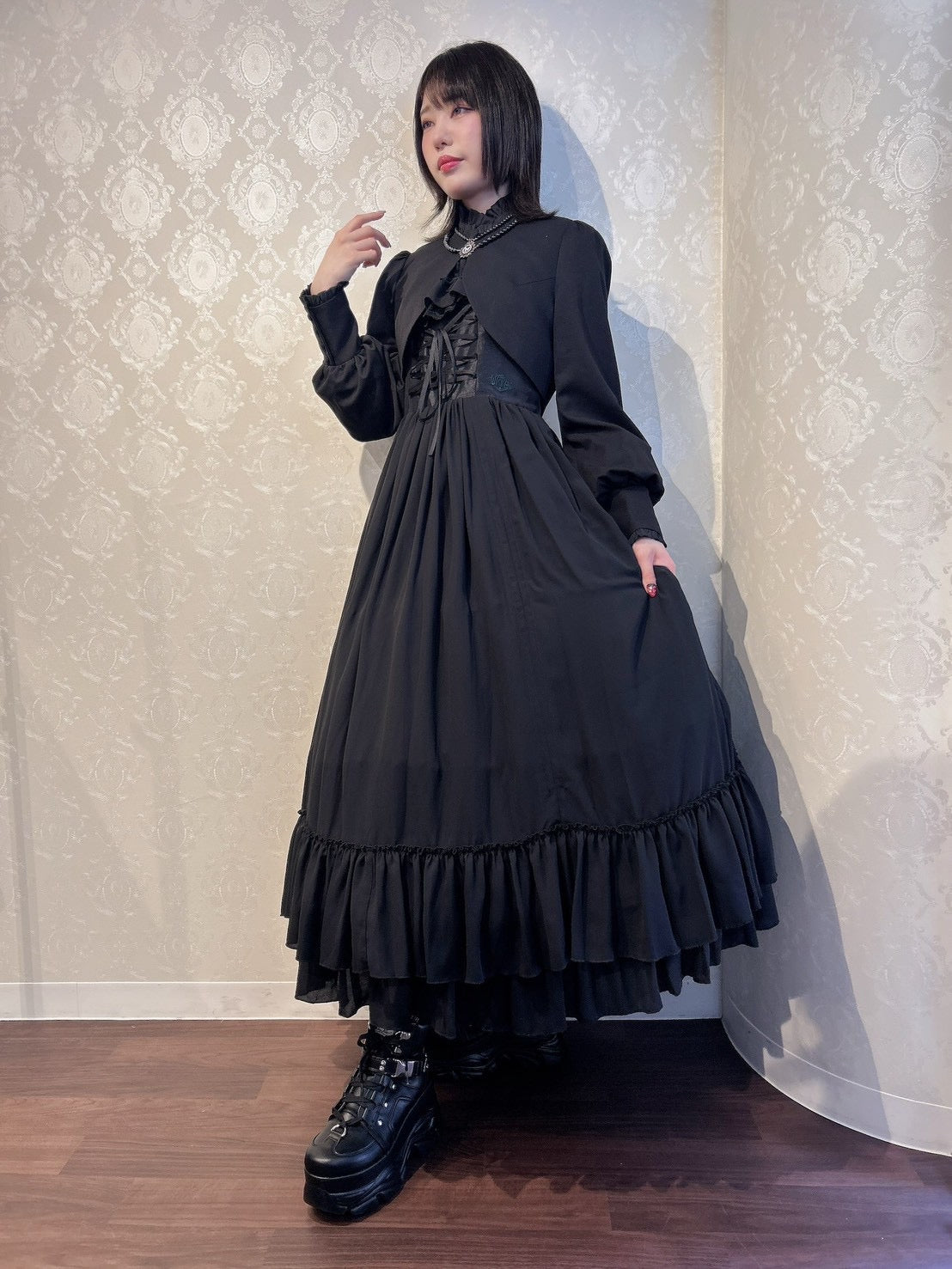 【ATELIER PIERROT] WICKED/Elphaba's Long Bustle JSK Noir x Vert/Noir x Noir