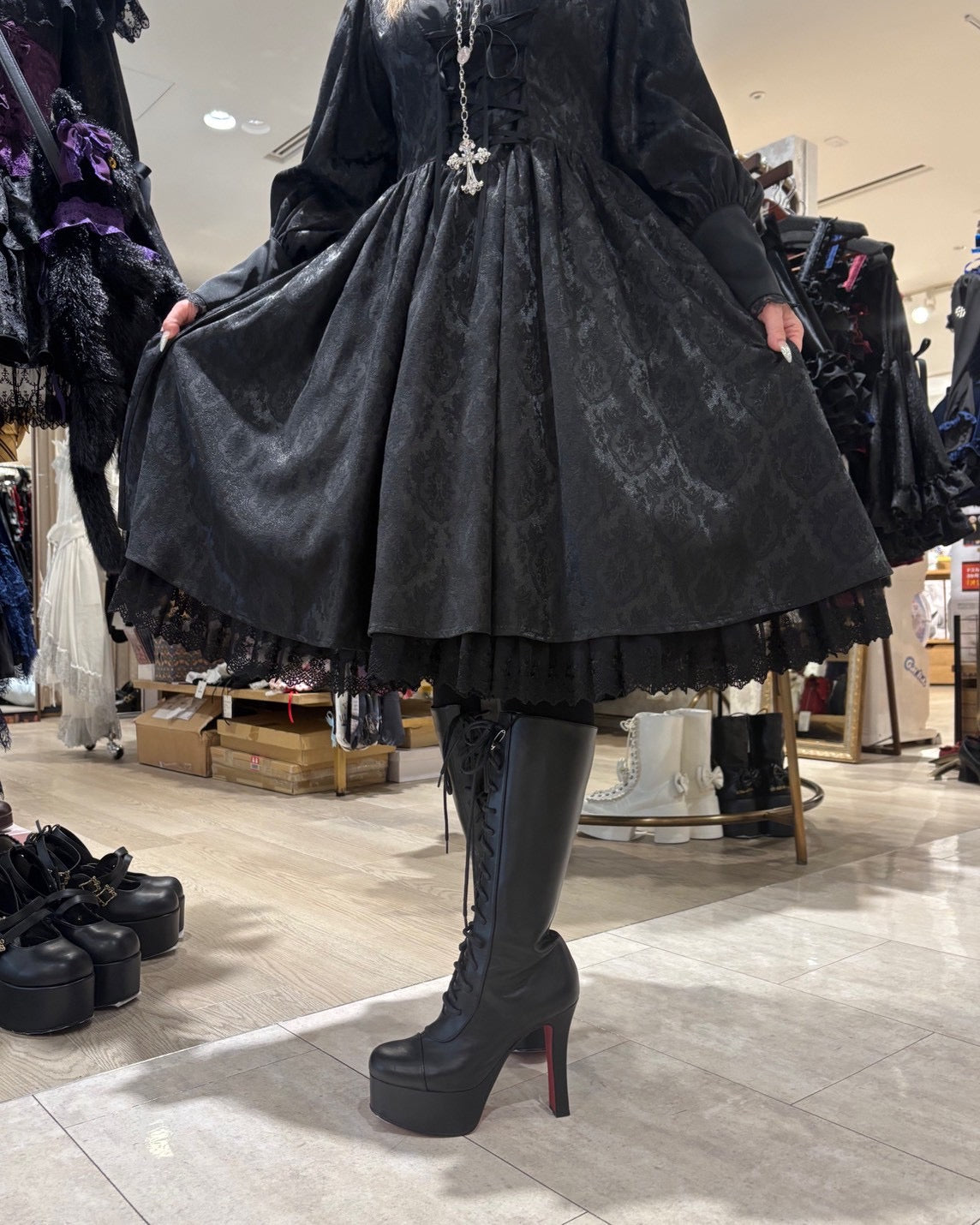 【ATELIER PIERROT] Vestido victoriano Reverie Blanco/Burdeos/Azul marino/Negro★Lanzado a principios de noviembre.★