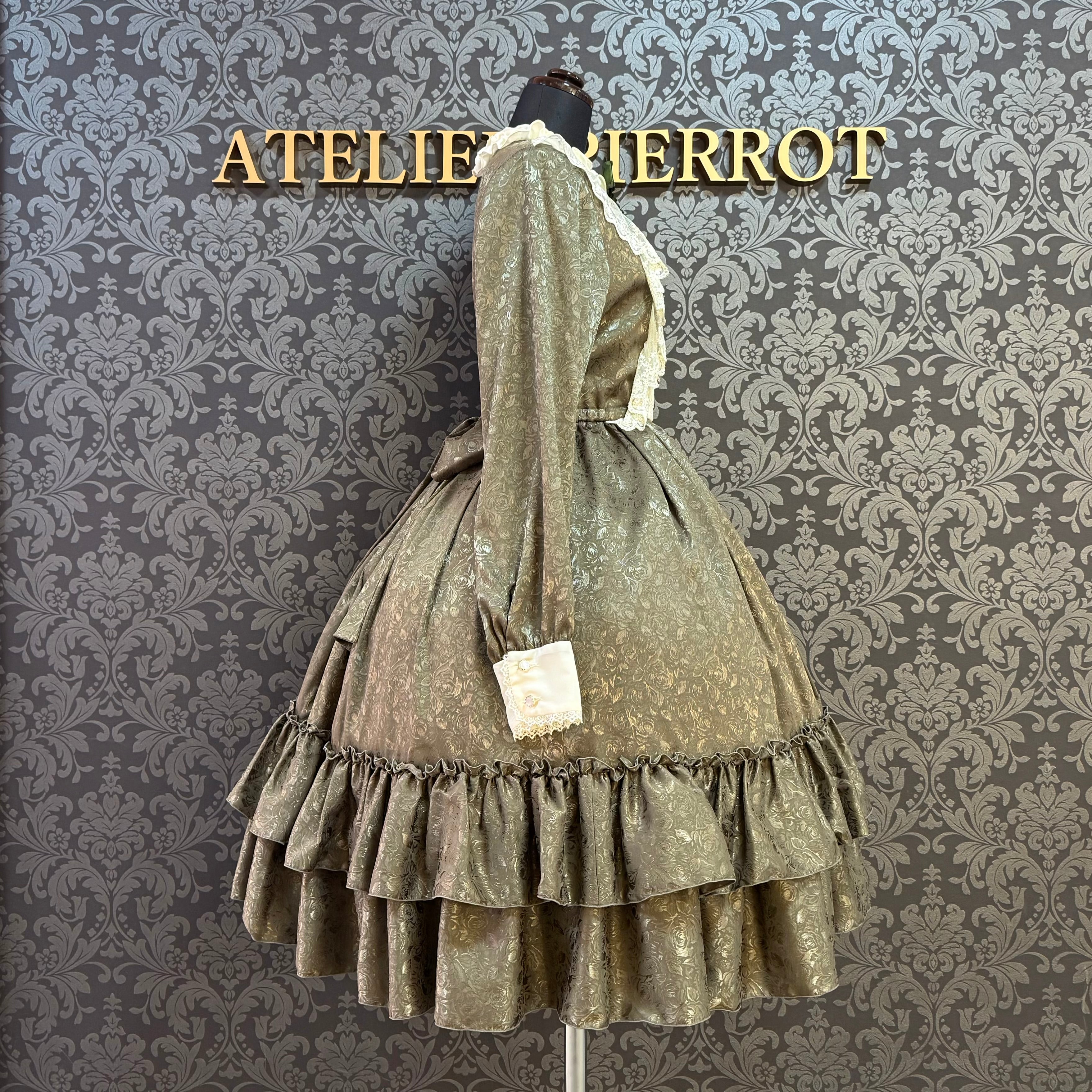 [Pina Sweet Collection] Pina Sweet Collection Rose Jacquard Robe Milo-Longle Wine / Black X White / Black X Black