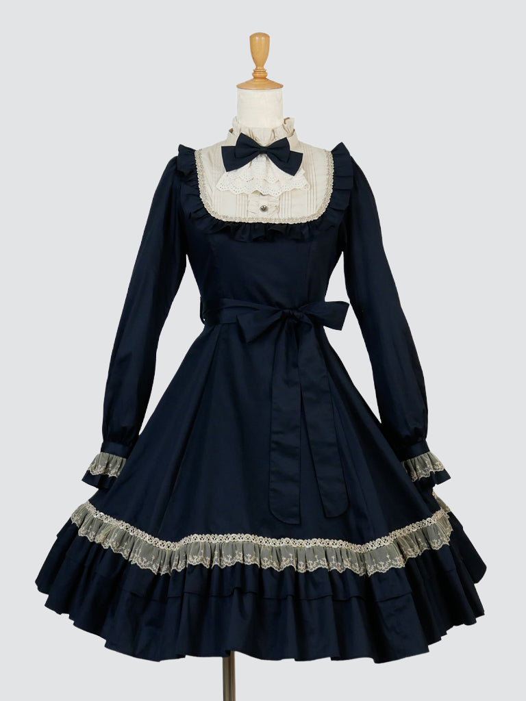 【Victorian maiden】ヴィクトリアンメイデン　クラシカルドールミディ丈（ノーマルサイズ／プラスサイズ）　ボルドー/ネイビー/ブラック  ノーマルサイズ/プラスサイズ