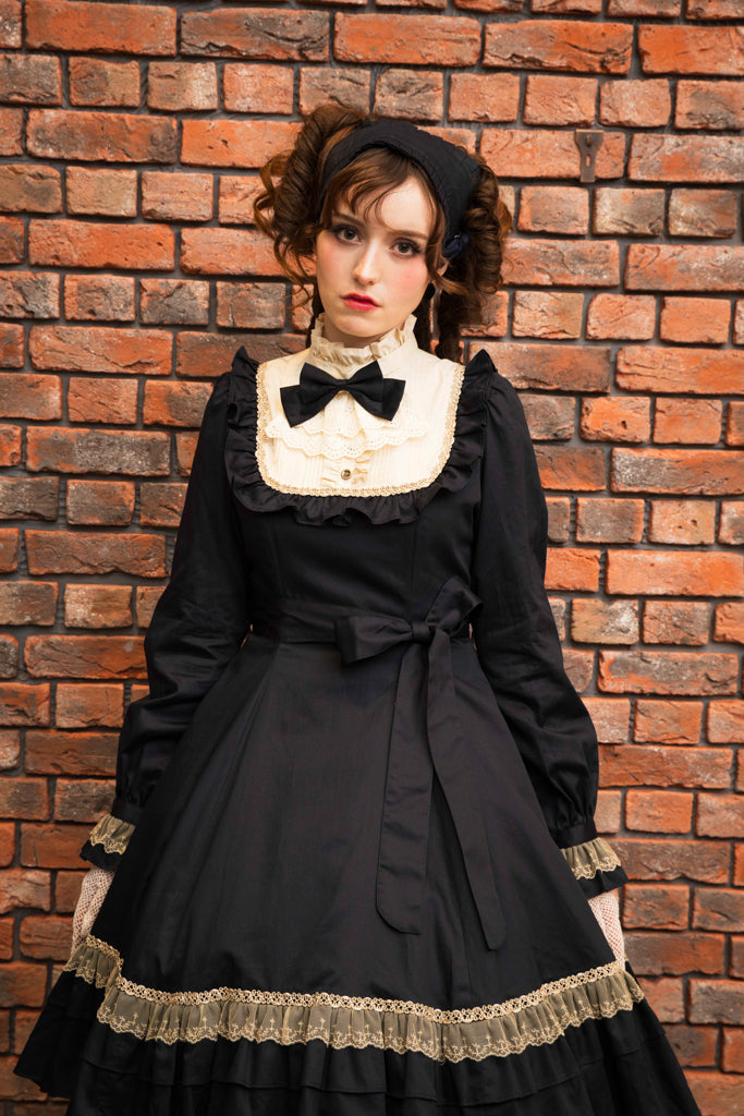 [Victorian maiden] Victorian Maiden Classical Doll Midi Length (Normal Size/Plus Size)Bordeaux/Navy/Black  Normal size/Plus size