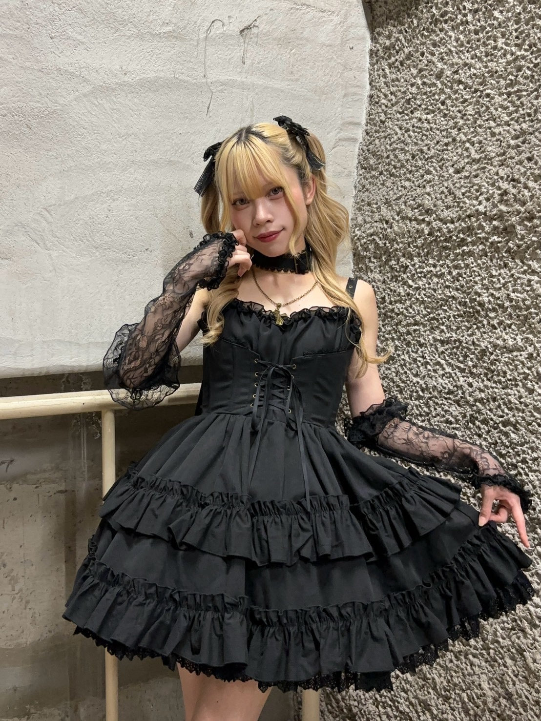 【ATELIER PIERROT】　 Forbidden Prayer Choker Necklace Set  ホワイト/ブラック