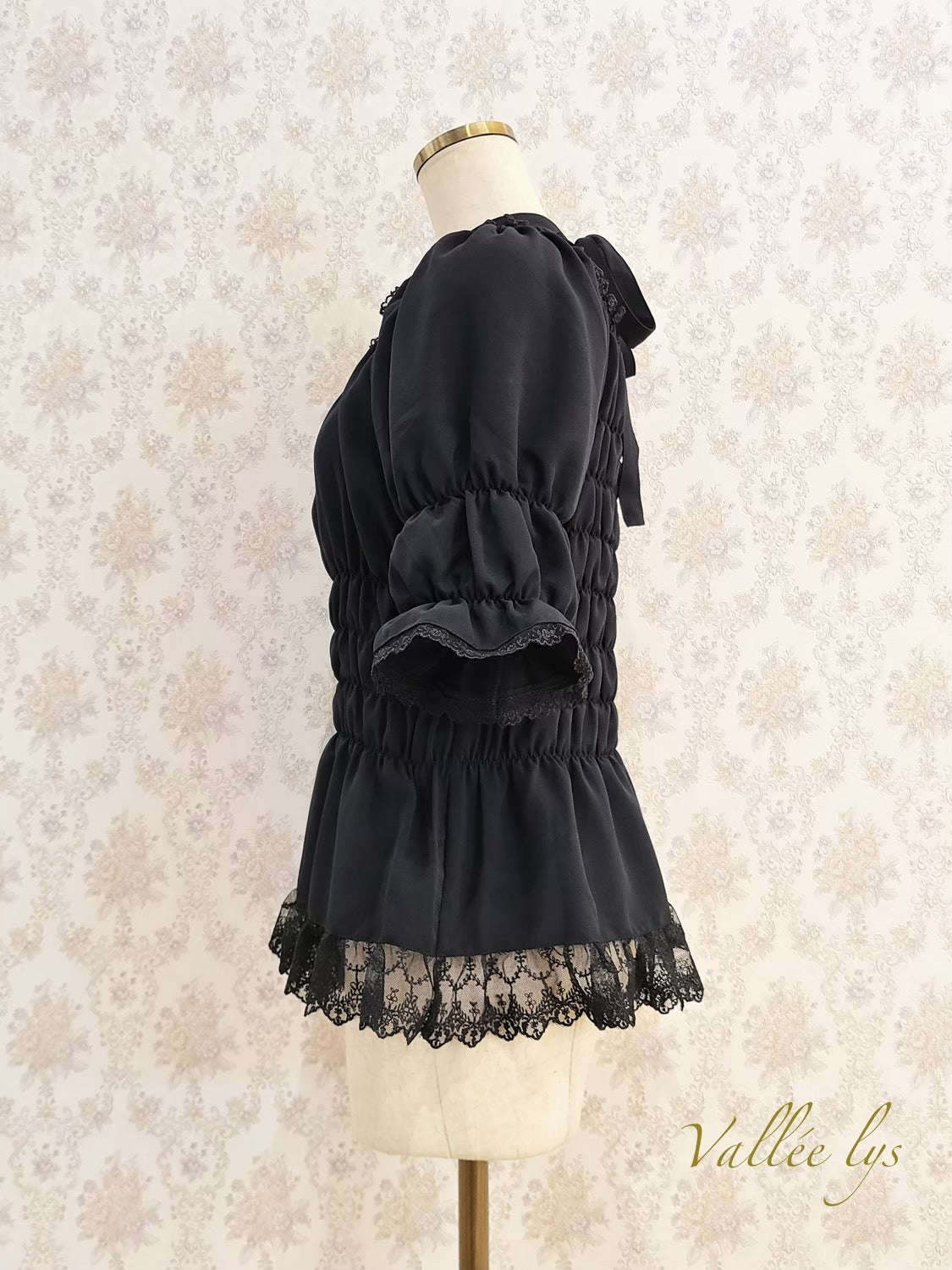 [Vallée Lys] Vallellis 5 -Minute Sleeve Shirring Blouse White