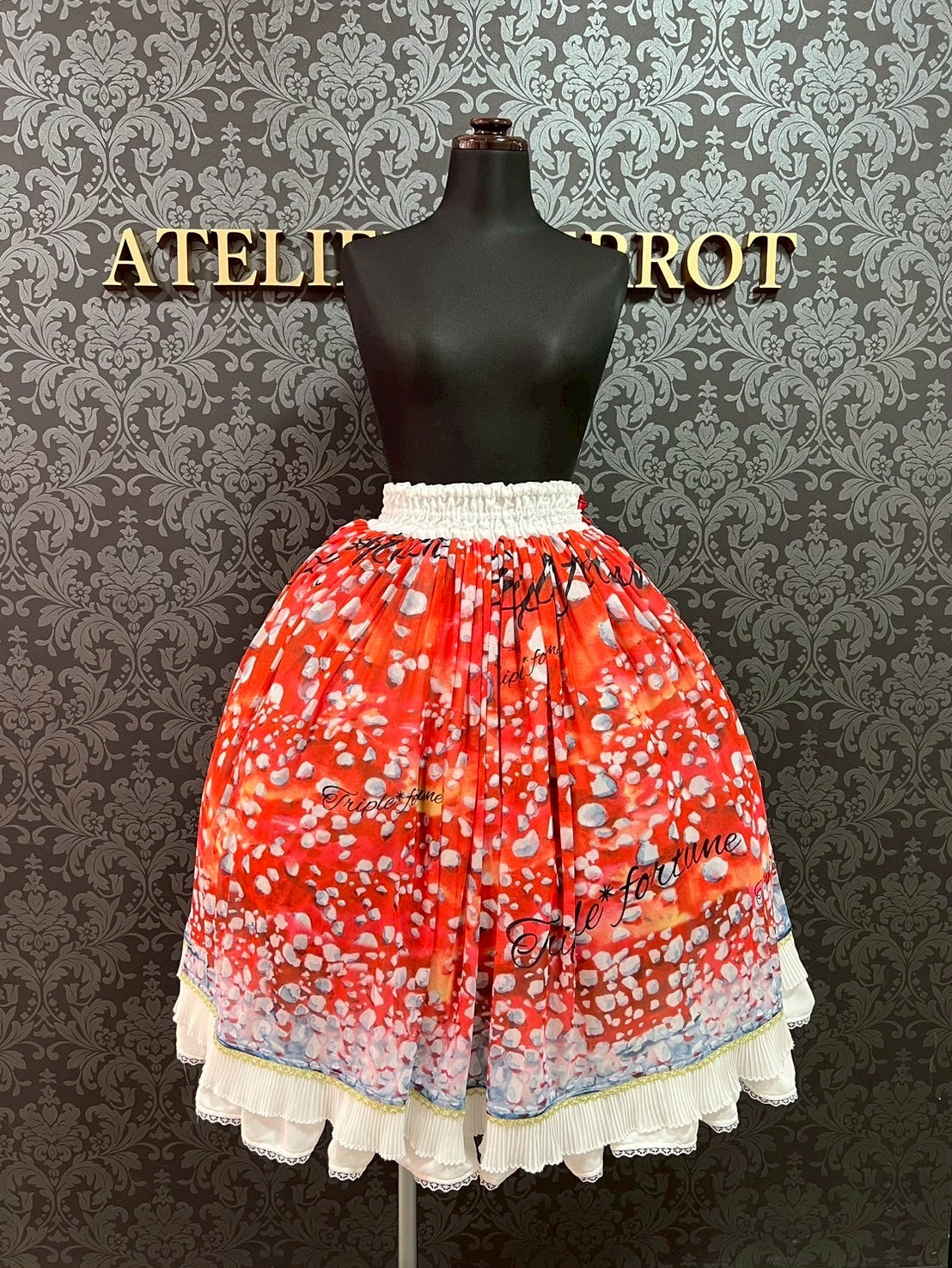 【Triple fortune】トリプルフォーチュン　ポイズンマッシュルーム柄スカート