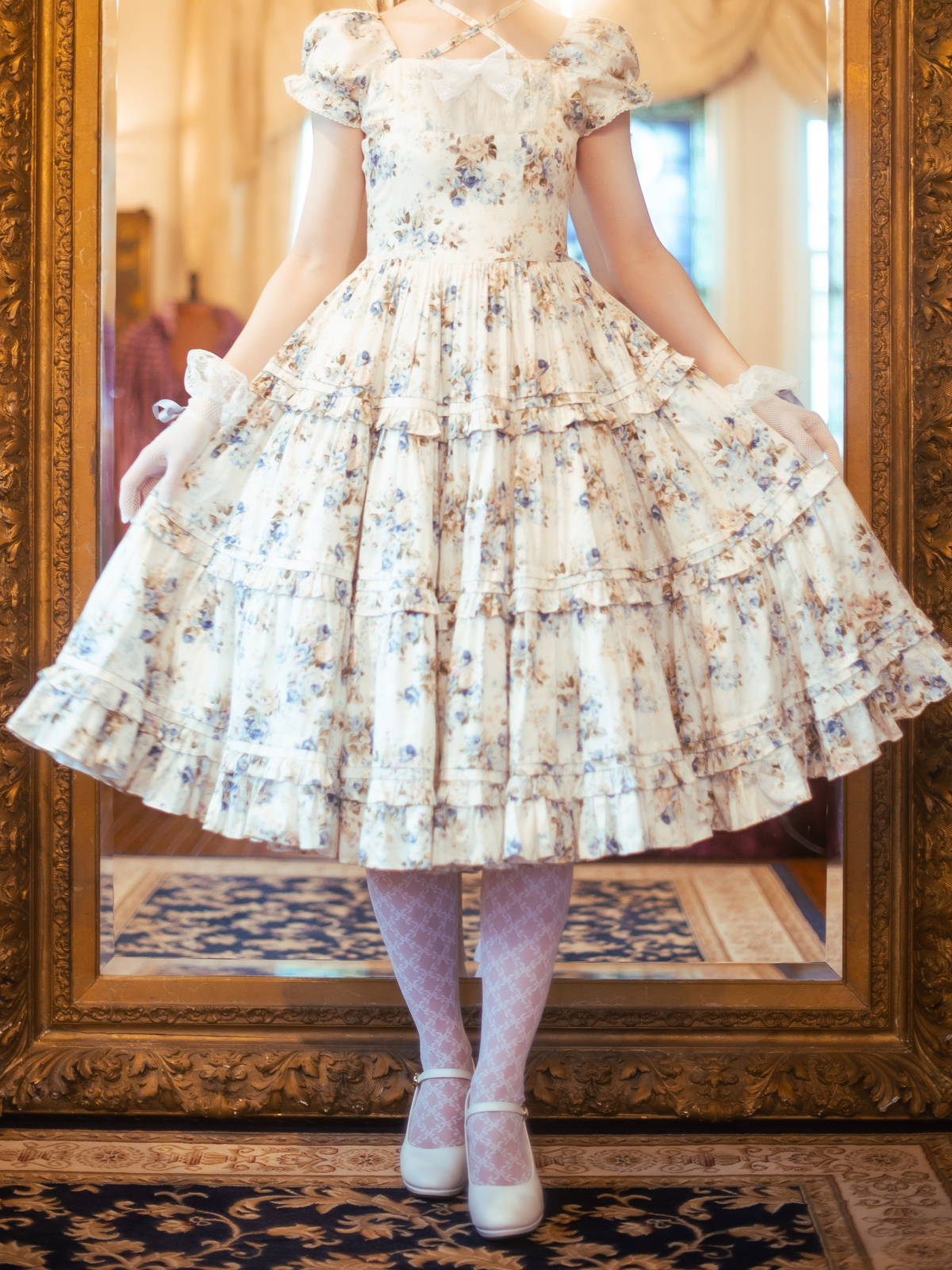 ヴィクトリアンメイデン　ロココブーケ Limited Item] Tiered Long Dress by Victorian Maiden