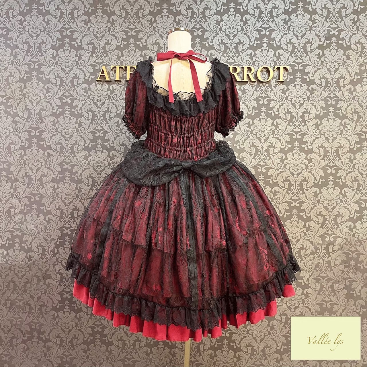 [Vallée lys] Valée Mellow Melody Dress new colorWhite/Bordeaux×Black/Navy×Black/New colorPurple×Black/Black×White/Black