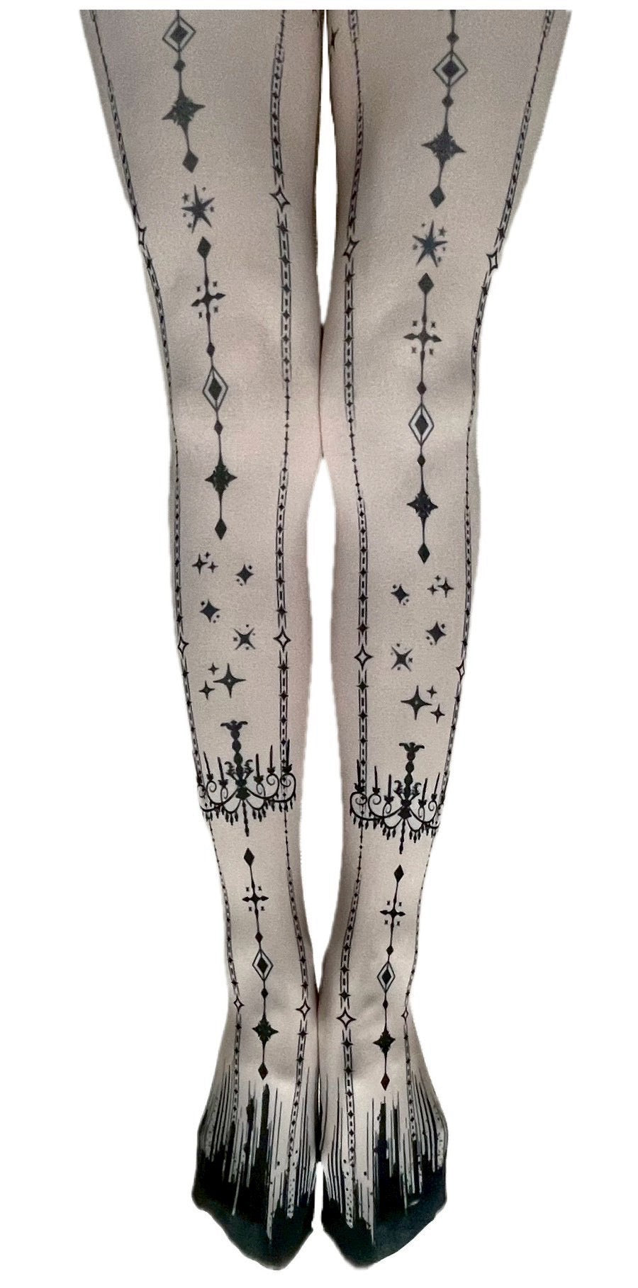 [Morun×Muuna Stoik] Morun Muuna Stoik Collants Starlight Ivoire x Noir/Noir x Or