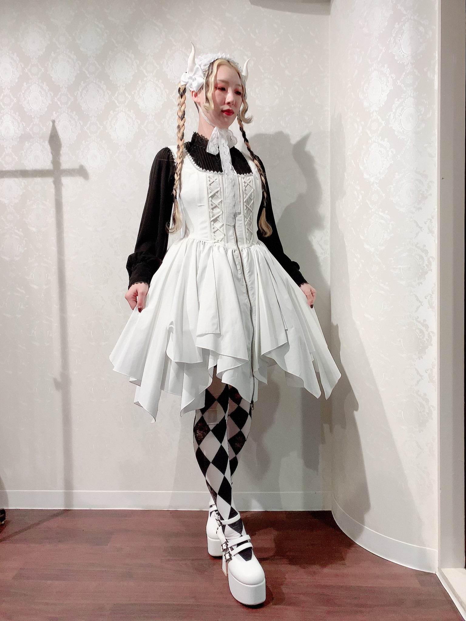 【ATELIER PIERROT】"Diamond Circus" Tights　Black/Navy/Bordeaux