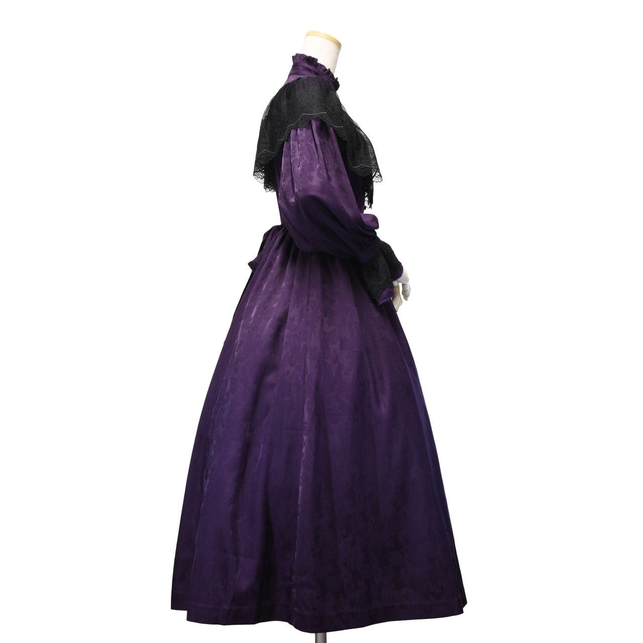 【Sheglit】シェグリット　 "Luisa"ジャガードレースドレス　パープル（アトリエピエロ限定カラー）／ブラック