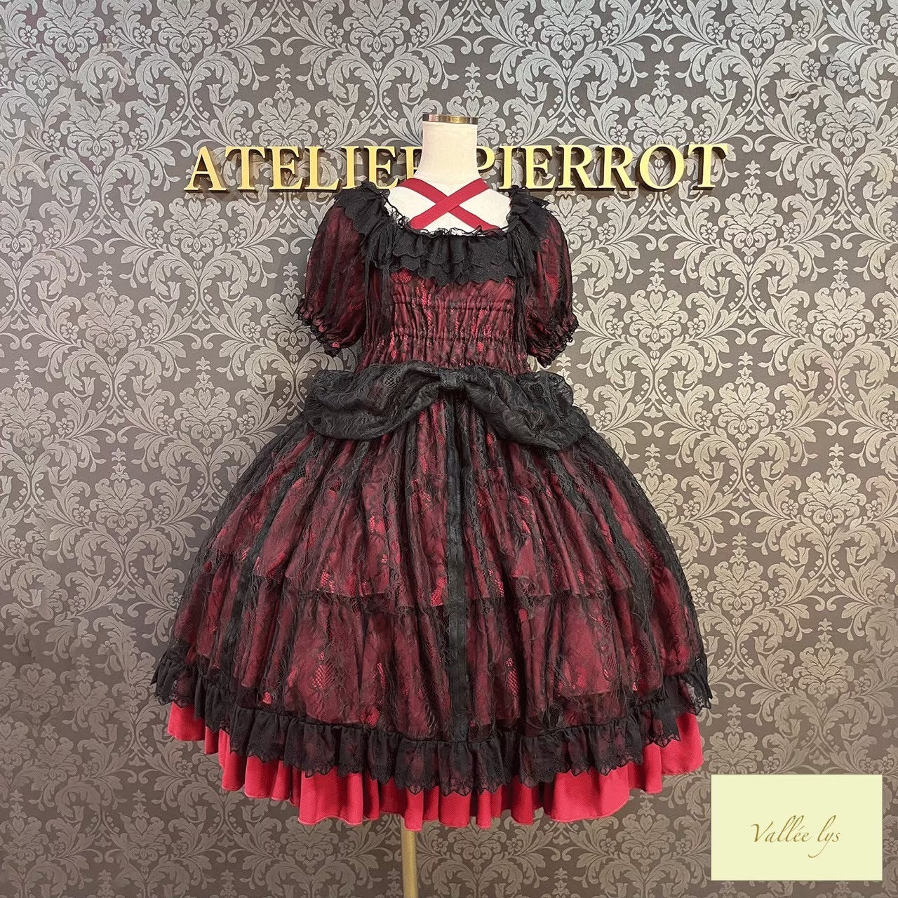 [Vallée lys] Valée Mellow Melody Dress new colorWhite/Bordeaux×Black/Navy×Black/New colorPurple×Black/Black×White/Black