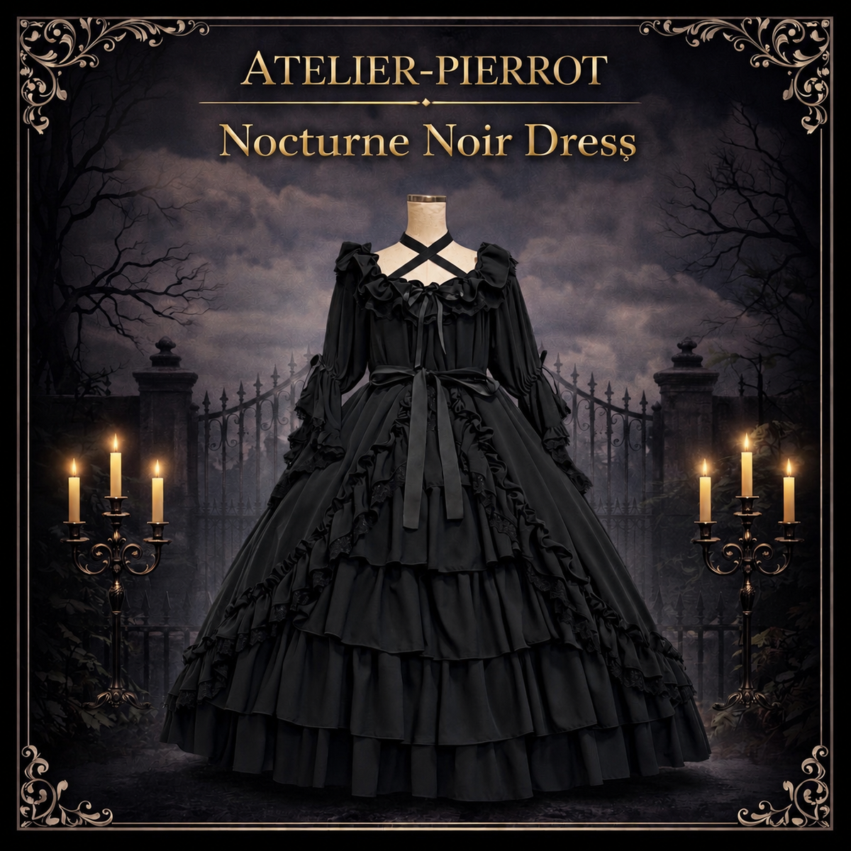 ATELIER PIERROT】Nocturne Noir Dress(Black)｜ATELIER-PIERROT