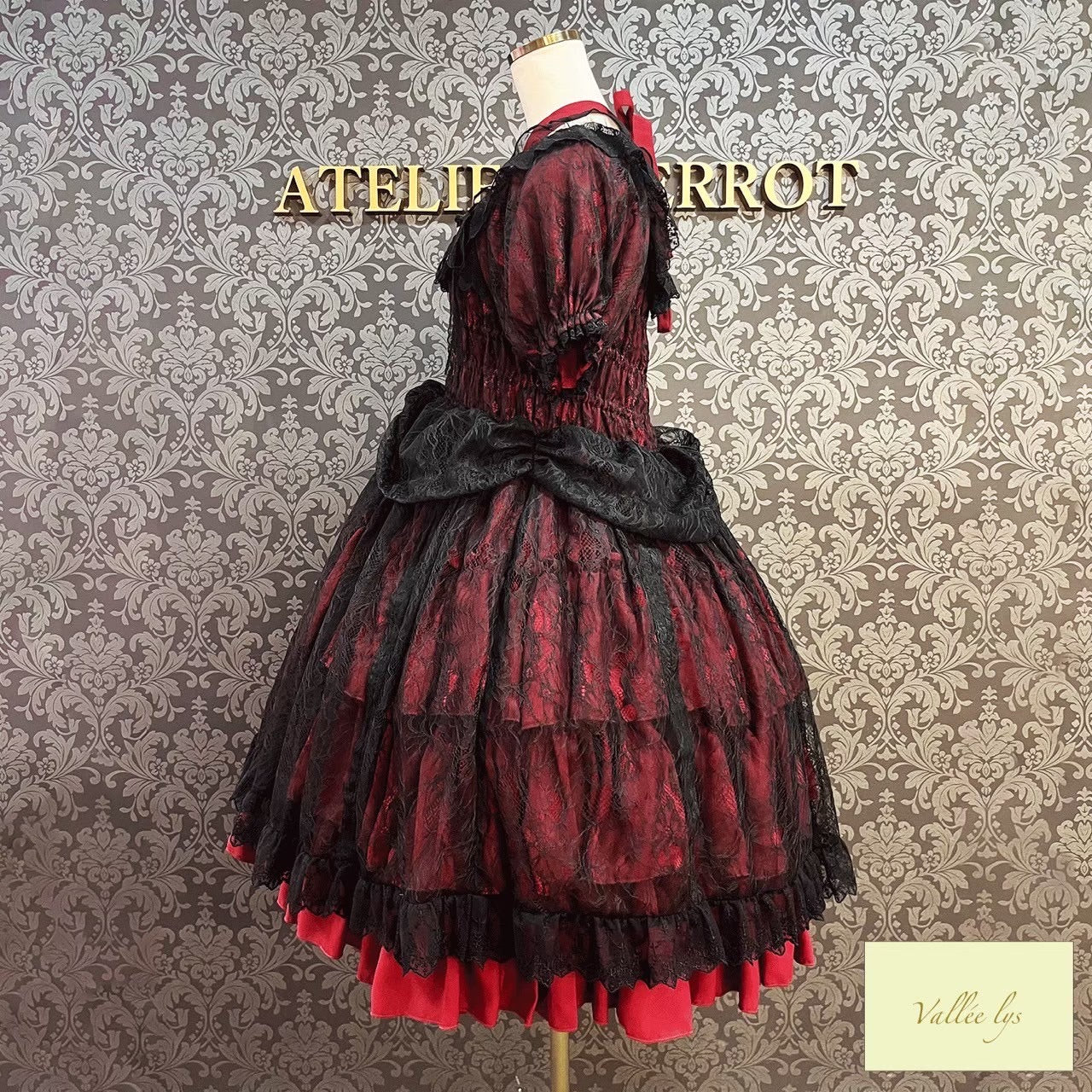 [Vallée lys] Valée Mellow Melody Dress new colorWhite/Bordeaux×Black/Navy×Black/New colorPurple×Black/Black×White/Black