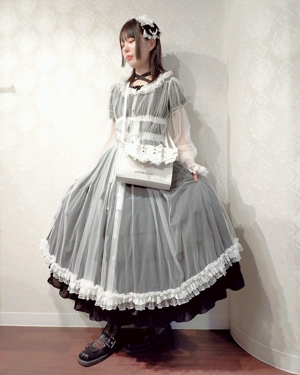 【Vallée lys】ヴァレリス　Nocturne Tulle Cardigan　新色ホワイト/ボルドー/パープル/ネイビー/ブラック