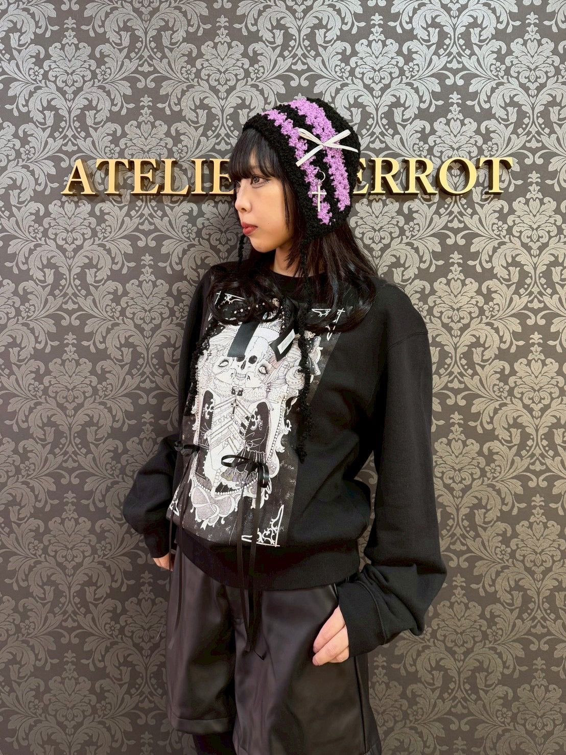 [루즈라인] 비쥬 리본 스웨트셔츠