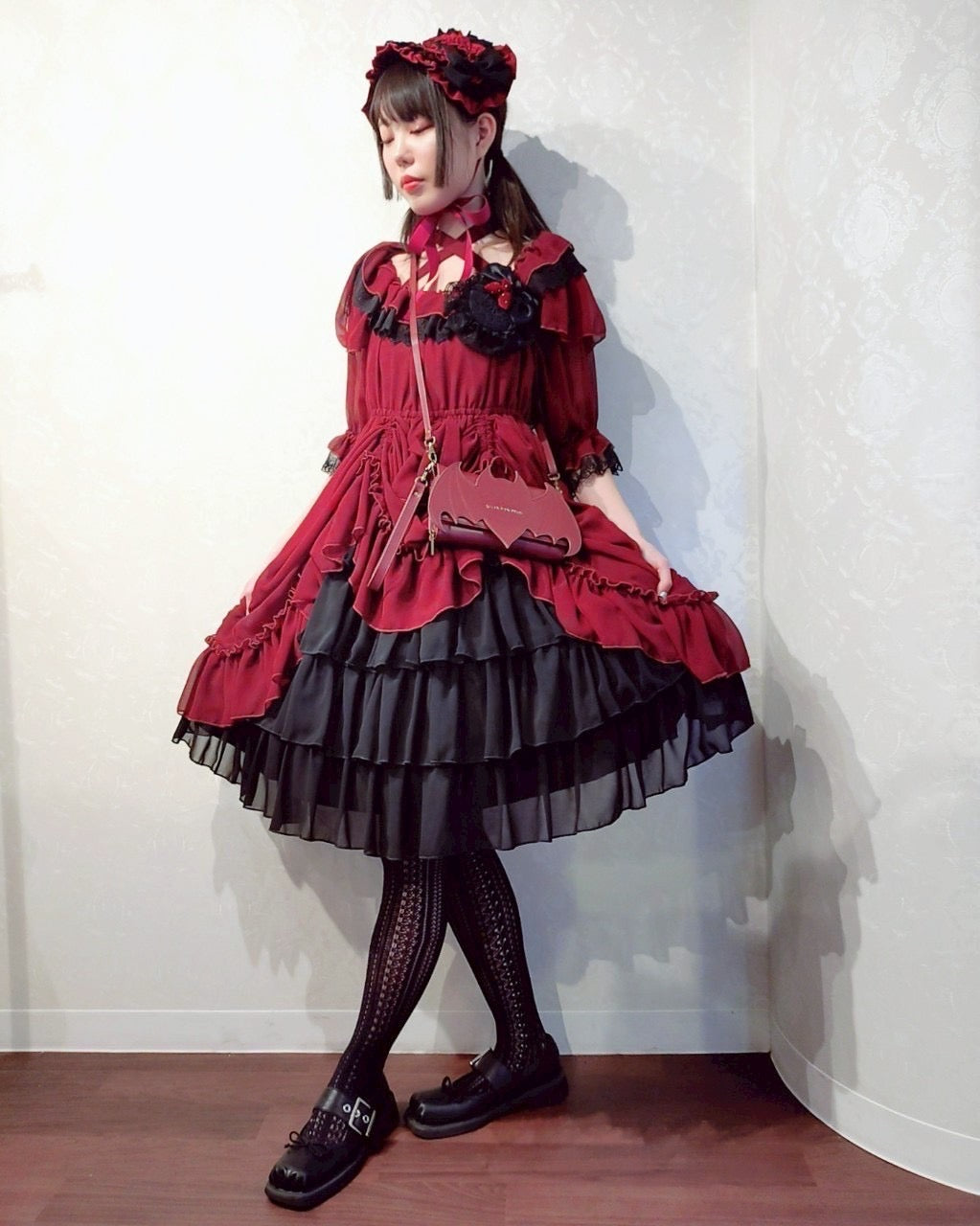 【Vallée lys】ヴァレリス　Blessed Veil Dress　ホワイト/ボルドー/パープル/ネイビー/ブラック