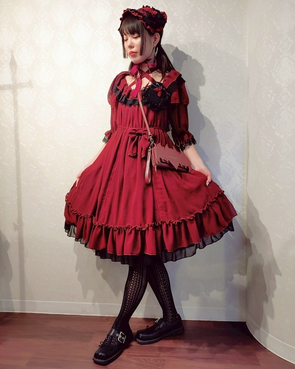 【Vallée lys】ヴァレリス　Blessed Veil Dress　ホワイト/ボルドー/パープル/ネイビー/ブラック