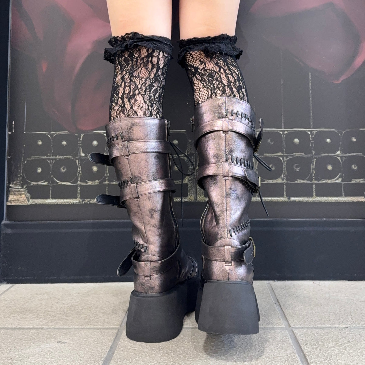 【ATELIER PIERROT】　★ご予約受付中★ “Nocturnal Grave”  Mended Boots　ホワイト/ブロンズ/ブラック  S/M/L/XL