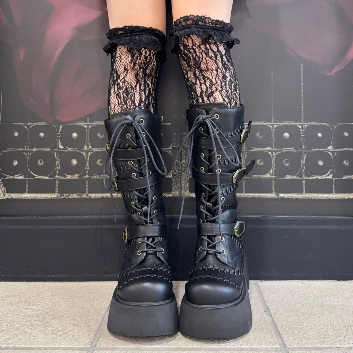 【ATELIER PIERROT】　★ご予約受付中★ “Nocturnal Grave”  Mended Boots　ホワイト/ブロンズ/ブラック  S/M/L/XL