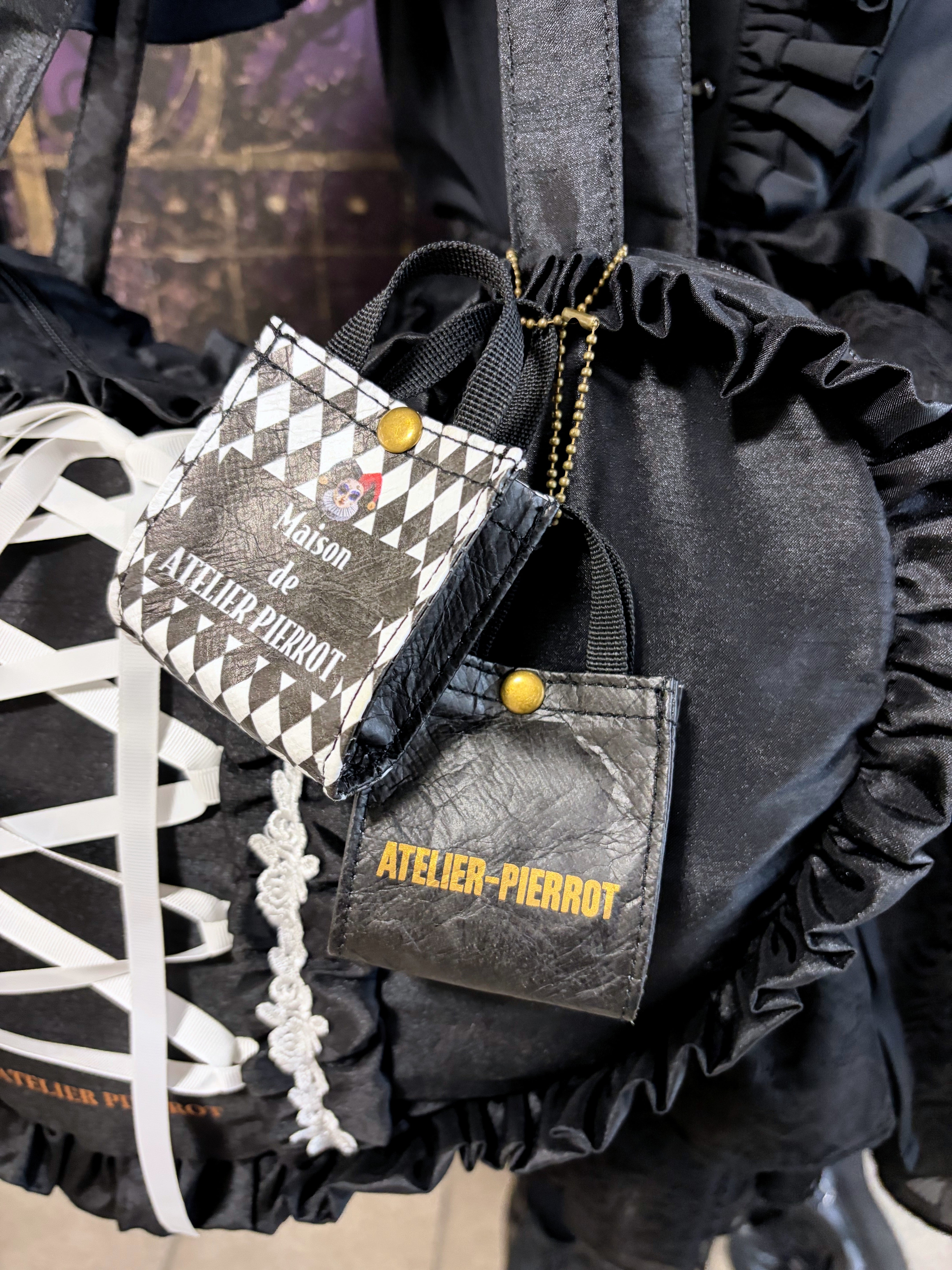 【ATELIER PIERROT] Dije para mini bolso de compras -Dije para bolso de lolita gótica- Patrón de diamantes/Black