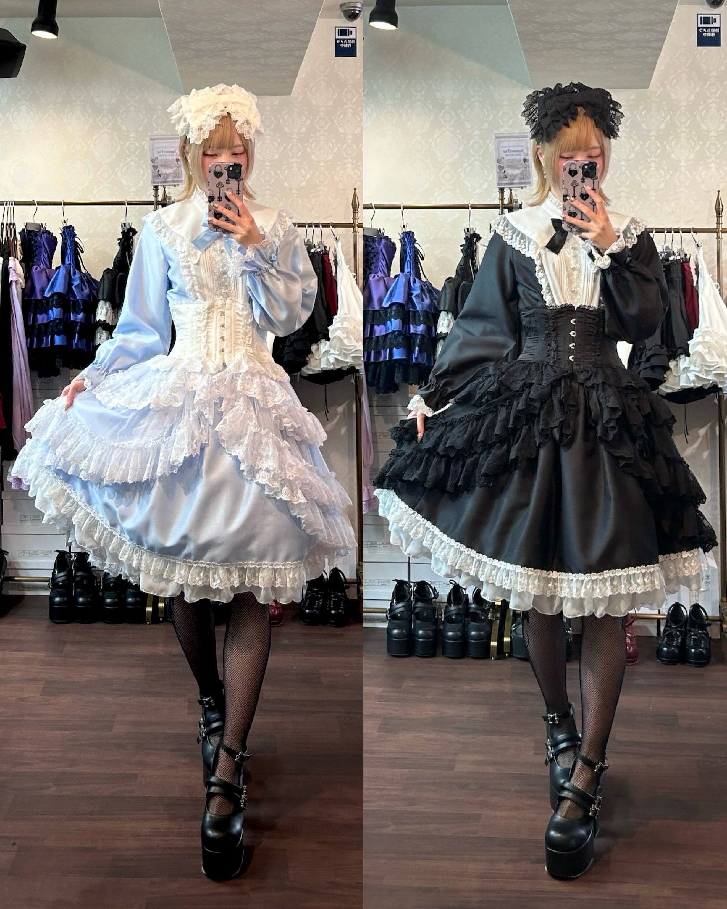 【Vallée lys】ヴァレリス　★ご予約受付中★ Mirage Veil Overskirt　ホワイト/ブラック