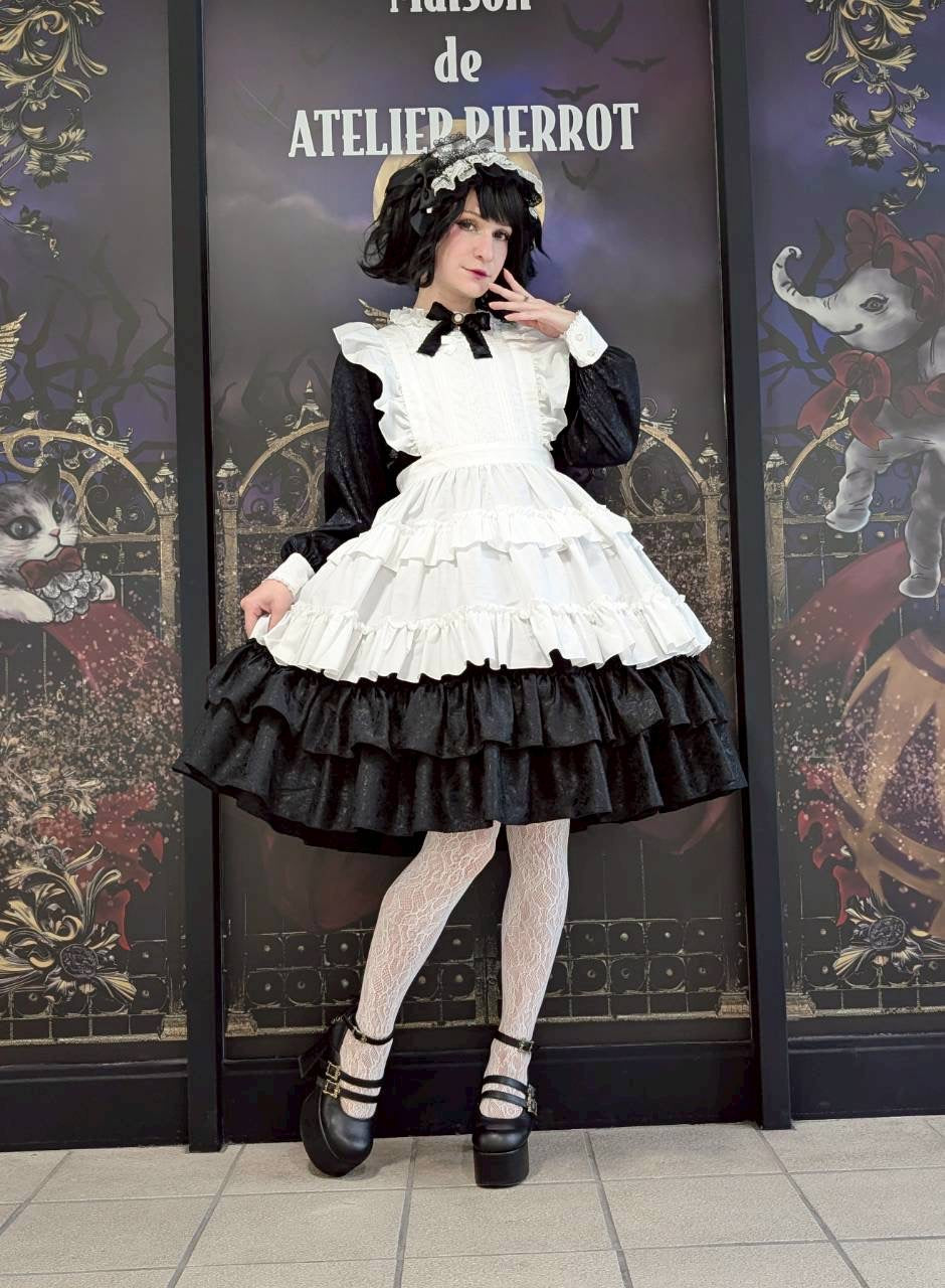 [Pina Sweet Collection] Pina Sweet Collection Tiered Frill Apron Pearl White/Broad White/Pearl Ivory/Broad Ivory