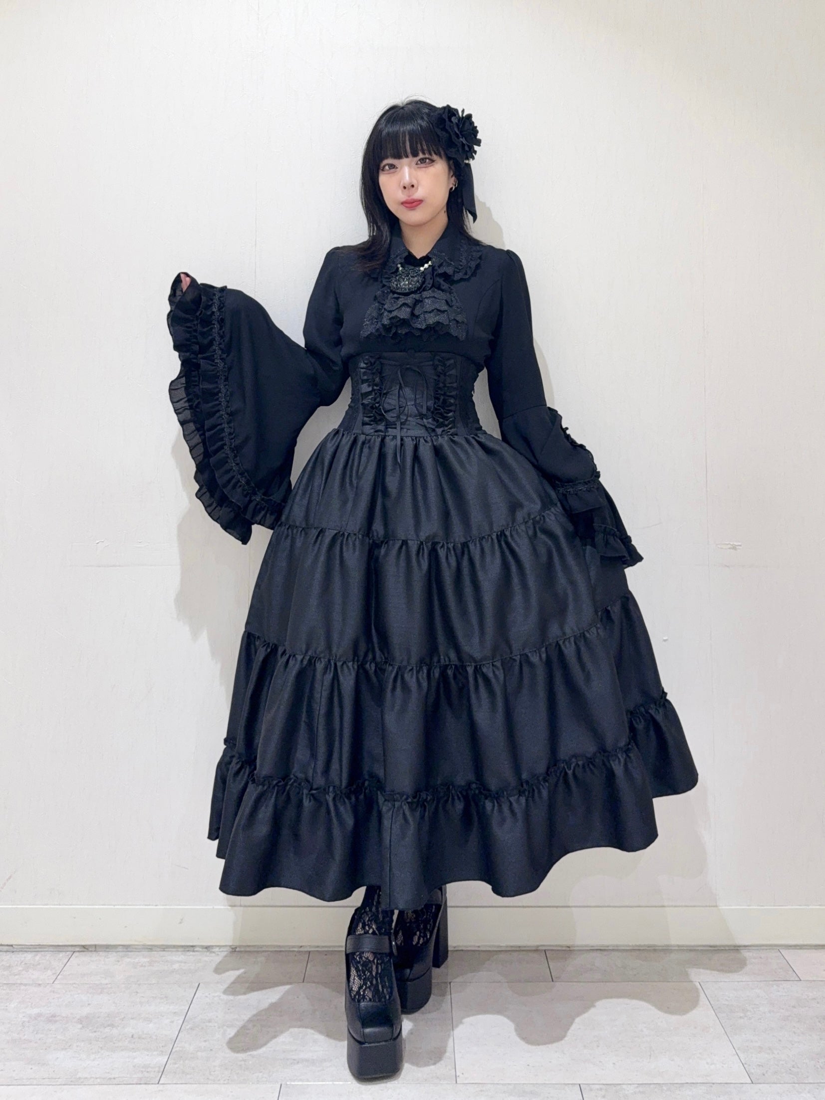 [Atelier Pierrot] Long Corset Skirt Black