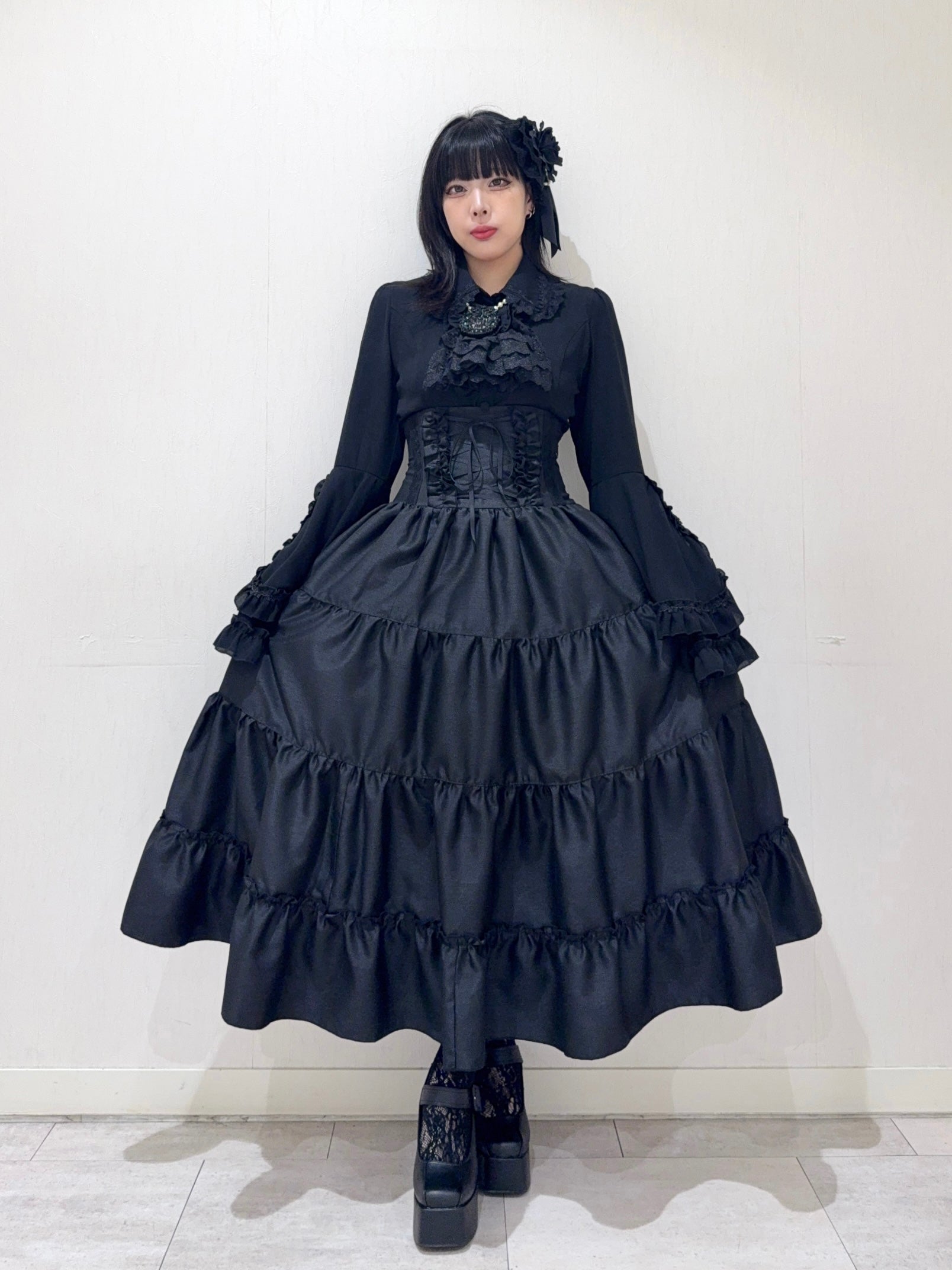 [Atelier Pierrot] Long Corset Skirt Black