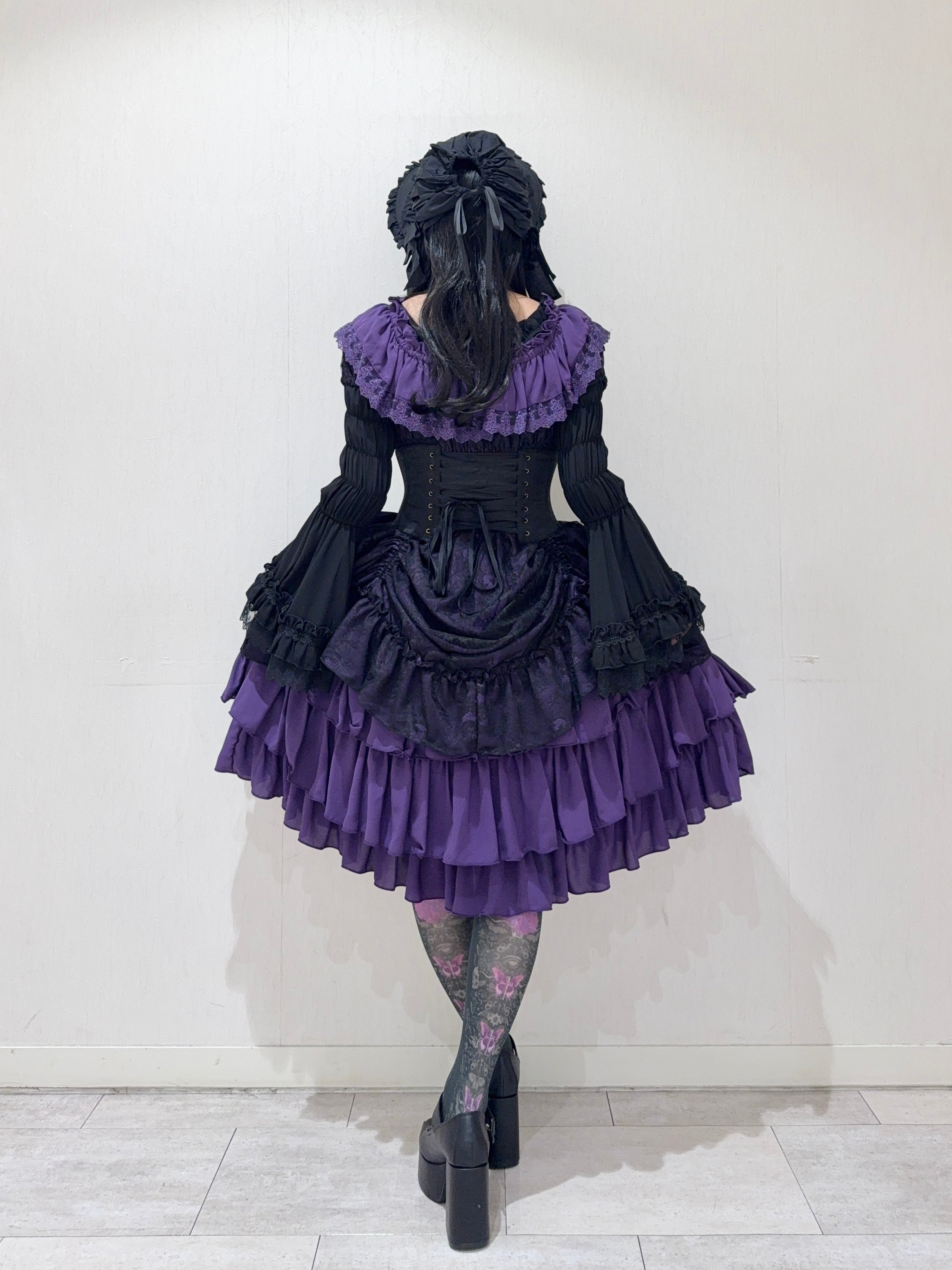【ATELIER PIERROT】　Ruined Castle Dress　Neue FarbeWhite/Bordeaux/Neue FarbePurple/Navy/White×Black/Black　