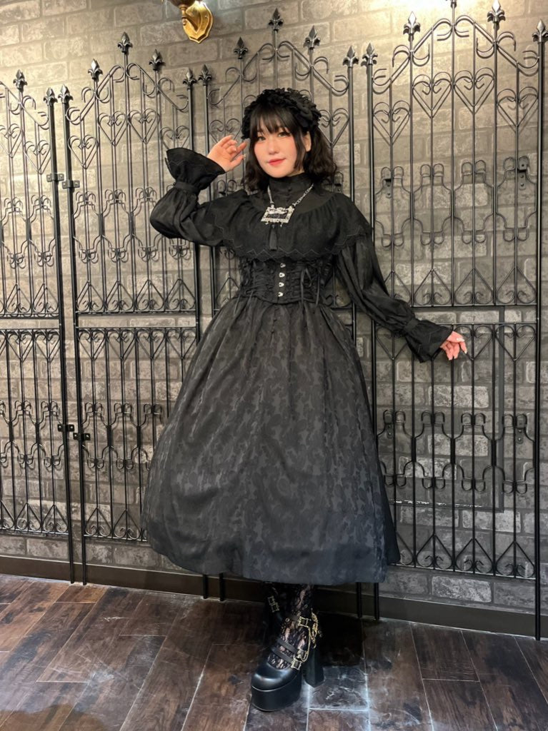 【Sheglit】シェグリット　 "Luisa"ジャガードレースドレス　パープル（アトリエピエロ限定カラー）／ブラック