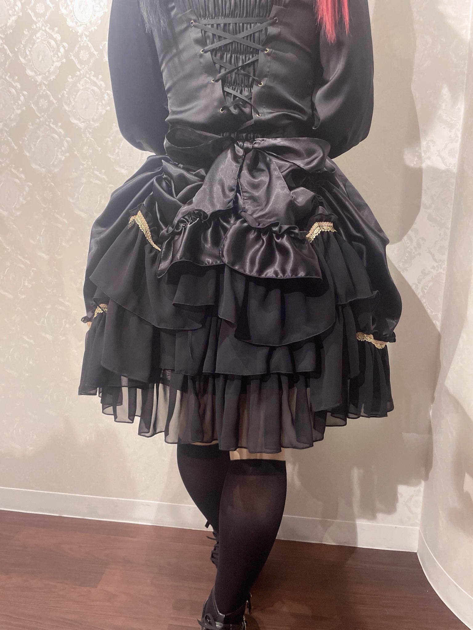 【ATELIER PIERROT] Jupe Eternal Nocturne Agitation Blanc/Noir