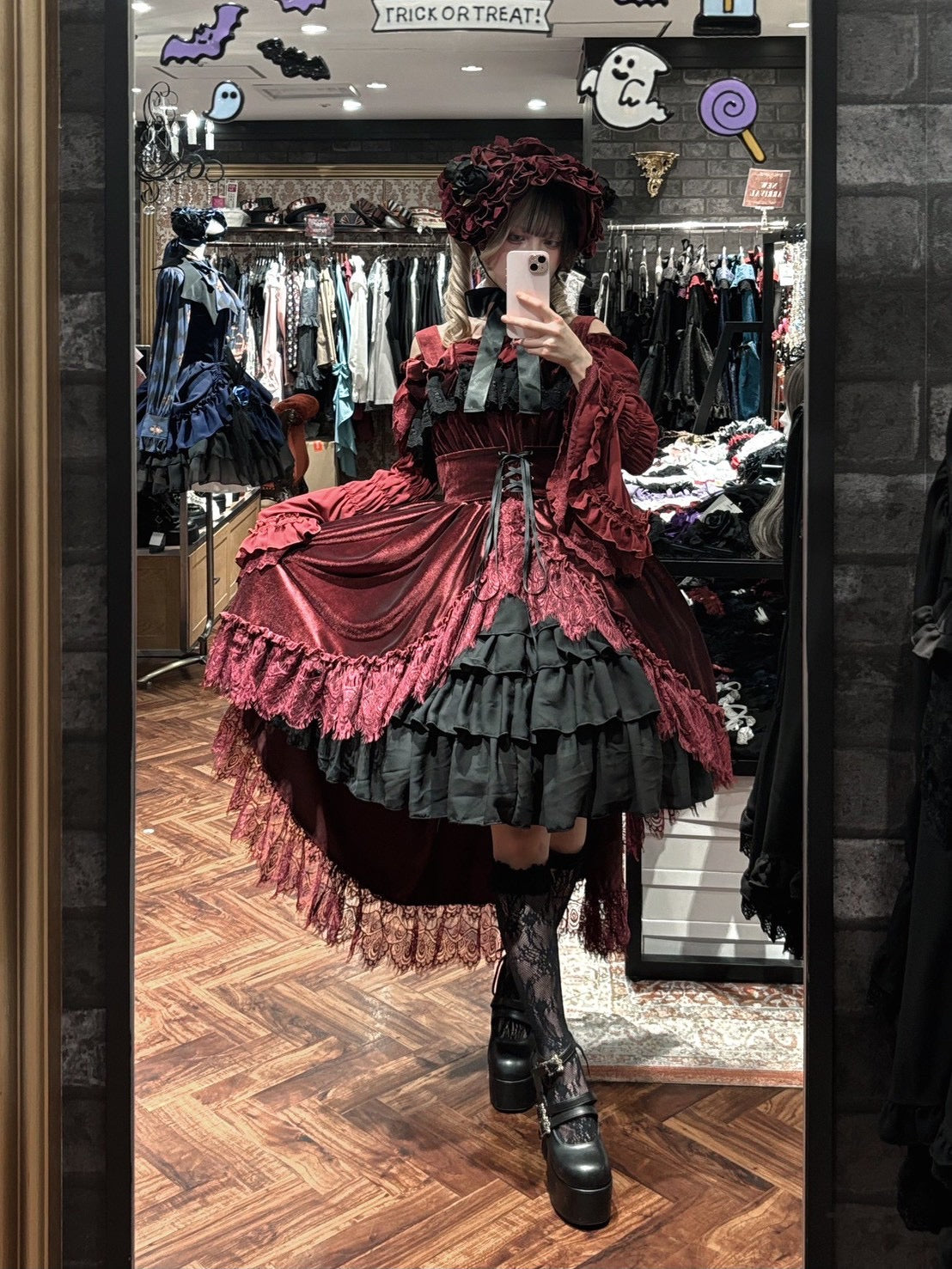 【ATELIER PIERROT】　Adenophora Jumper Skirt    ボルドー/ネイビー/ブラック【BLACK FRIDAY SALE対象】