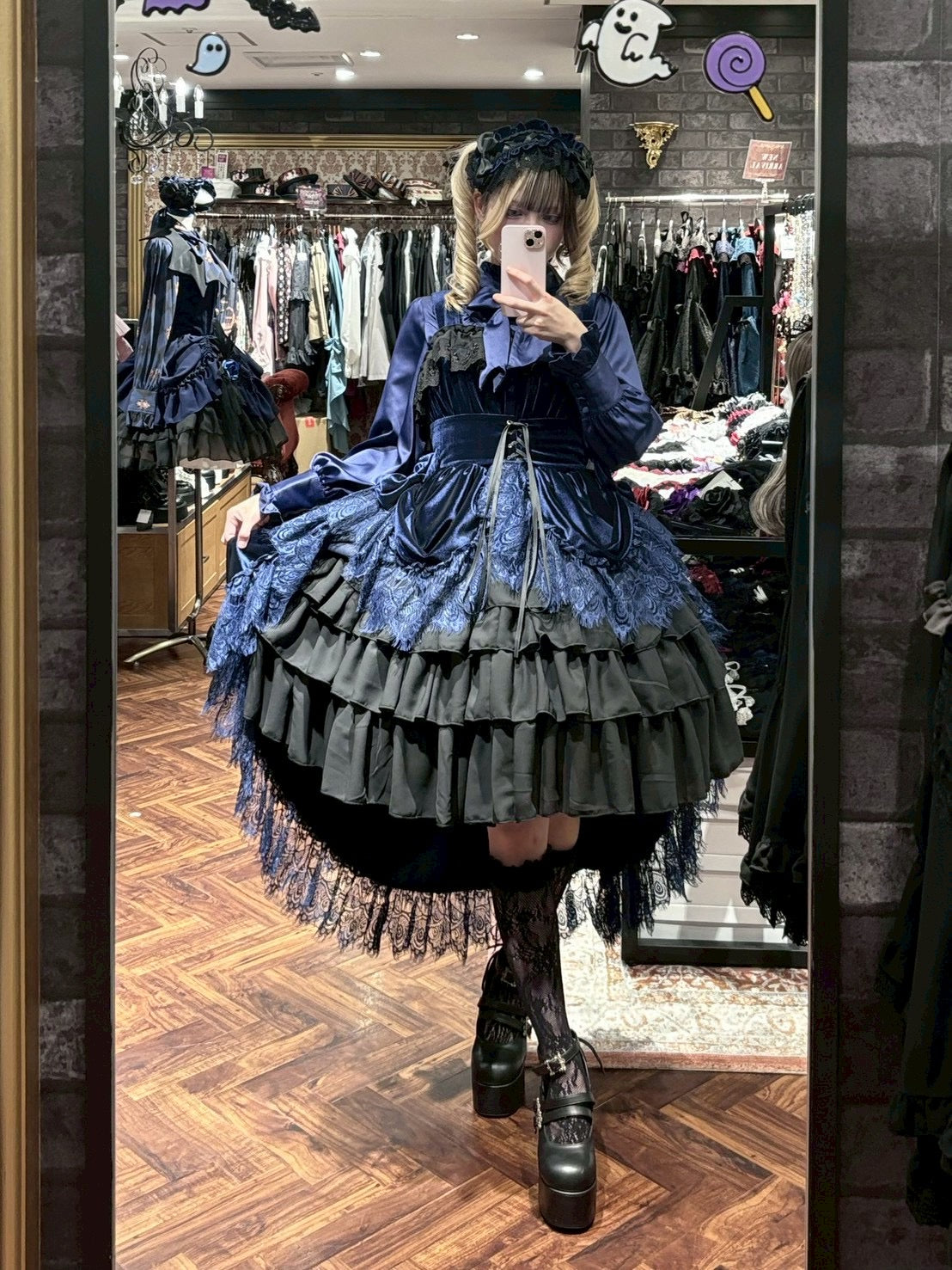 【ATELIER PIERROT】　Adenophora Jumper Skirt    ボルドー/ネイビー/ブラック【BLACK FRIDAY SALE対象】