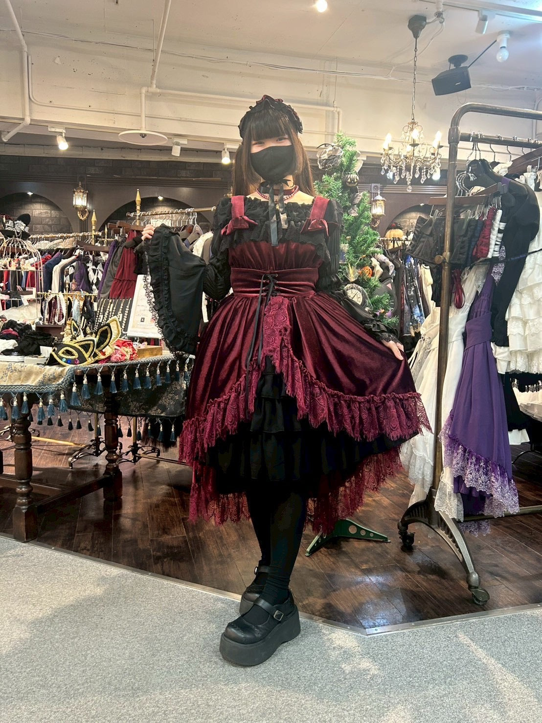 【ATELIER PIERROT】　Adenophora Jumper Skirt    ボルドー/ネイビー/ブラック【BLACK FRIDAY SALE対象】