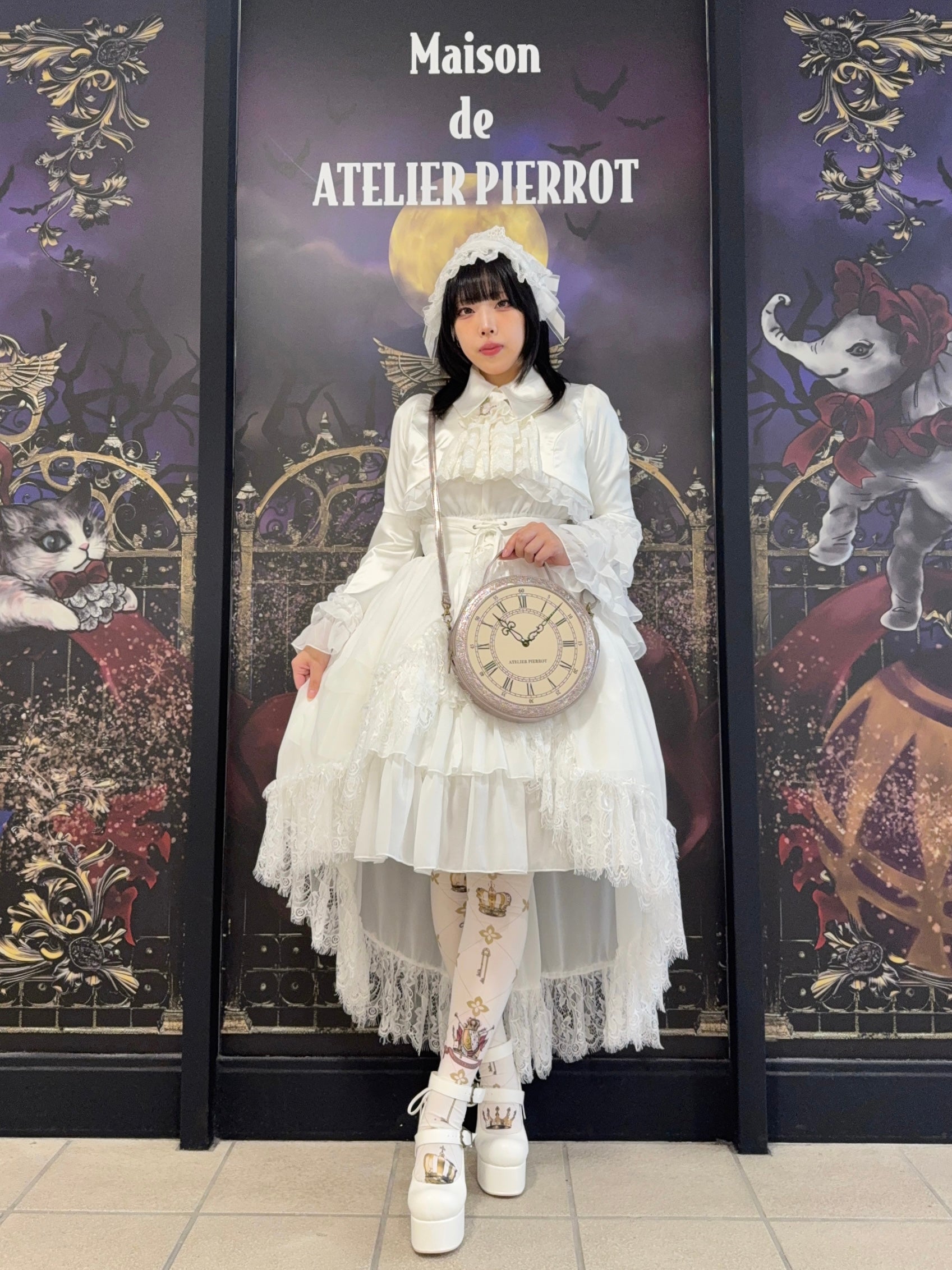 【ATELIER PIERROT】 　★ご予約受付中★ “Aeon” Clock Shoulder Bag　-Gothic Lolita Shoulder Bag- 新色シルバー/ブロンズ/ブラック