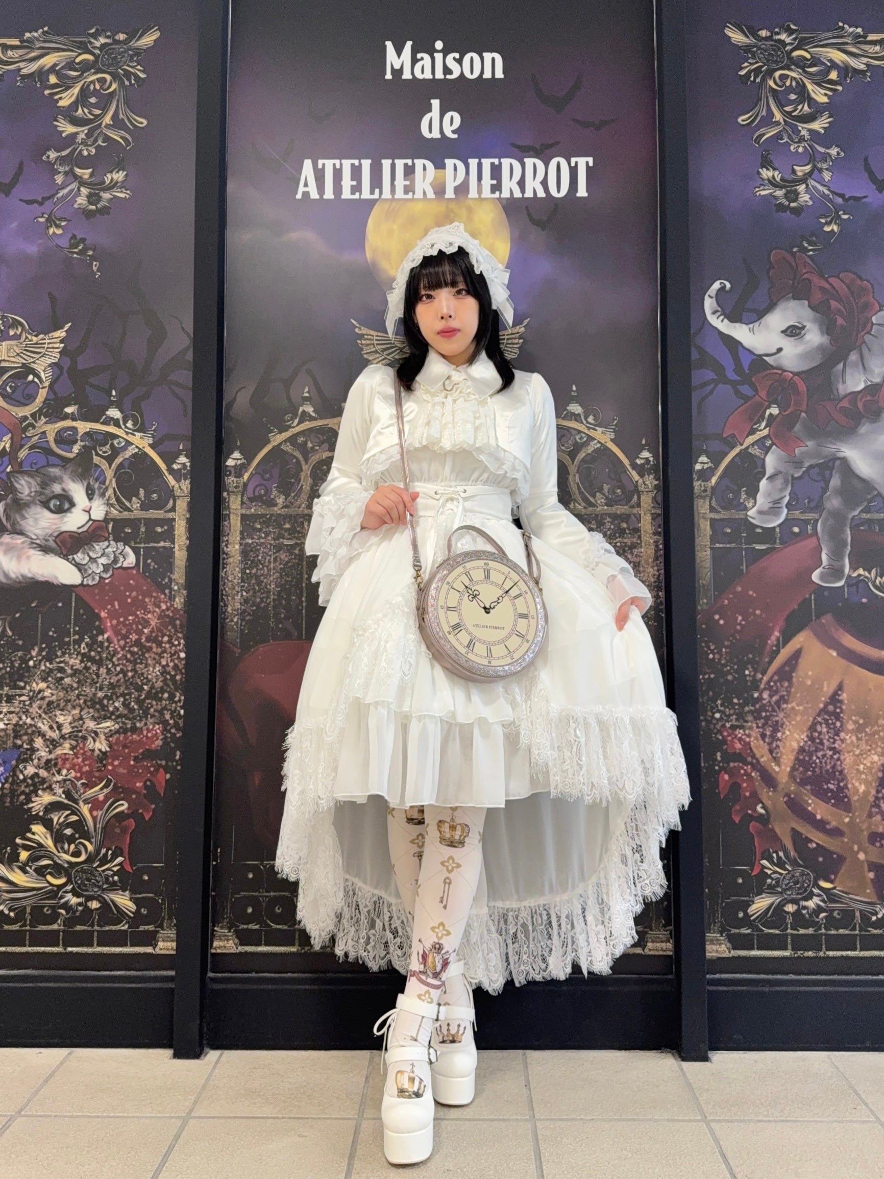 【ATELIER PIERROT】 　★ご予約受付中★ “Aeon” Clock Shoulder Bag　-Gothic Lolita Shoulder Bag- 新色シルバー/ブロンズ/ブラック