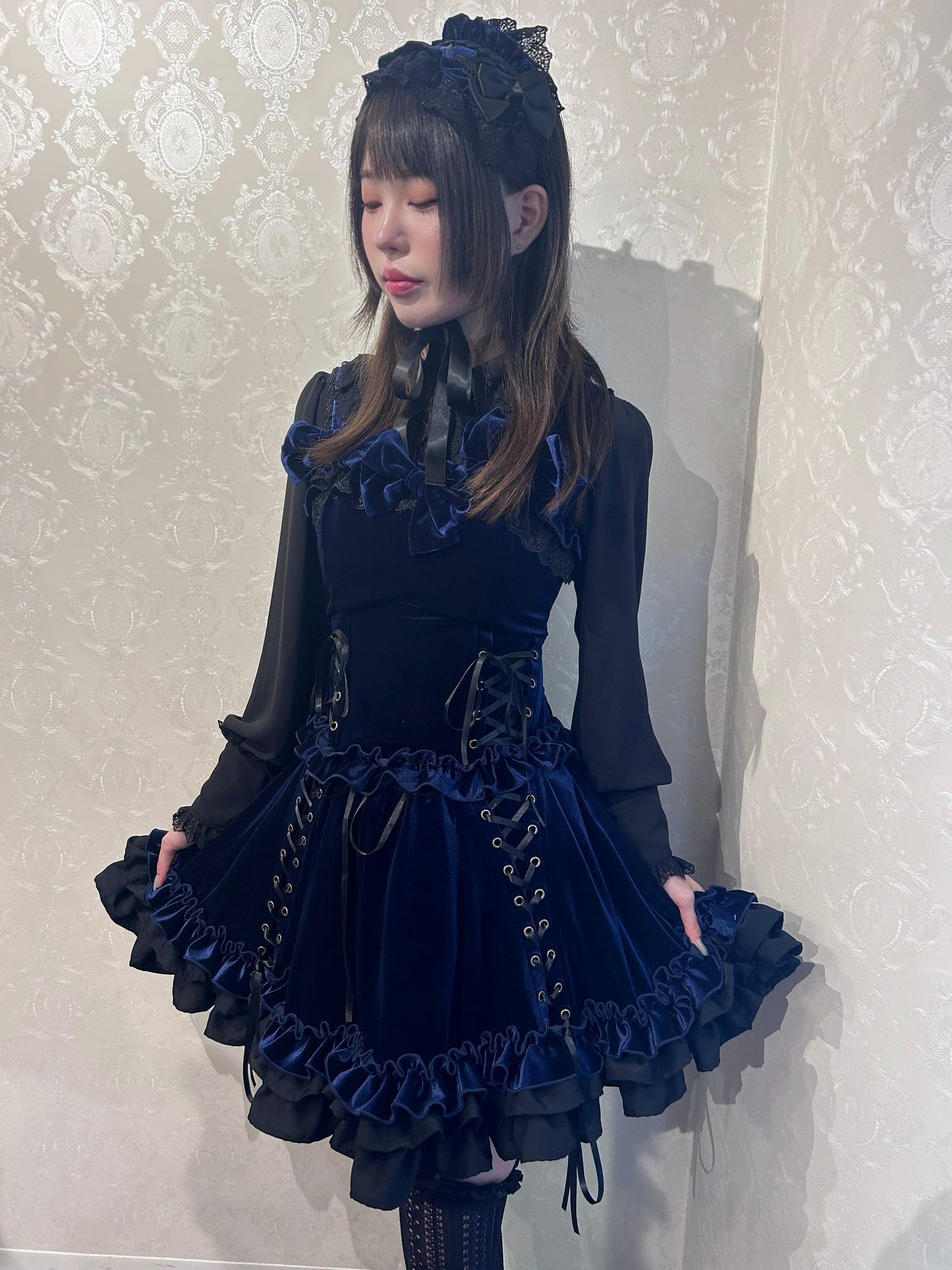 【ATELIER PIERROT】 Adenophora Headdress Bordeaux/Navy/Black ★Scheduled to be released in mid-September to the end★