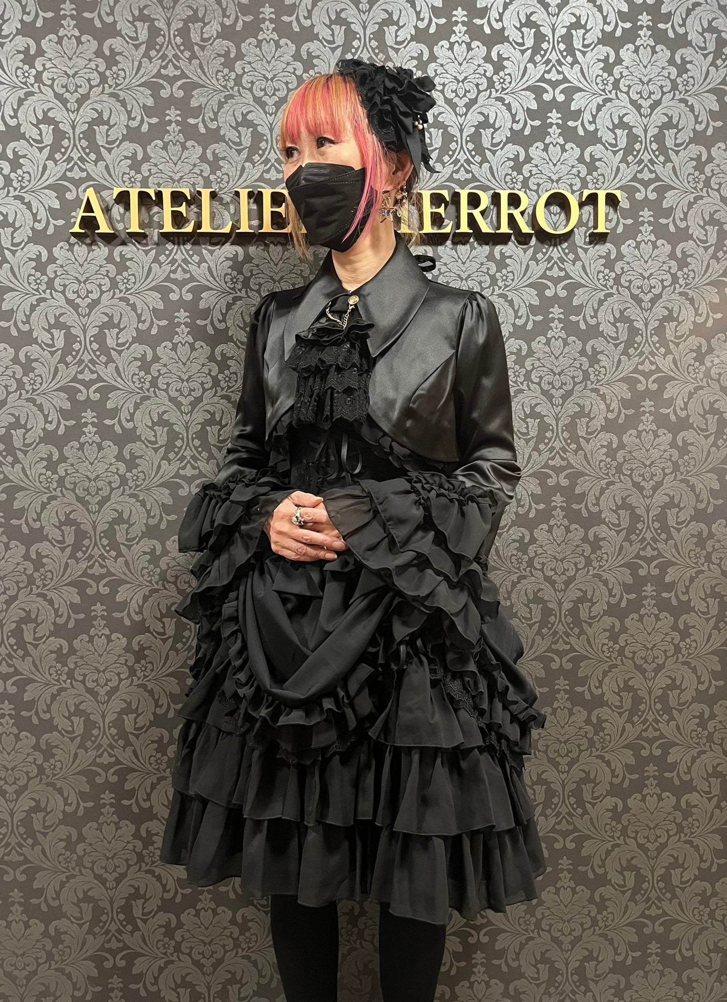 【ATELIER PIERROT】　Eternal Waltz Jumper Skirt 　ホワイト/ボルドー/パープル/ネイビー/ブラック×ホワイト/ブラック