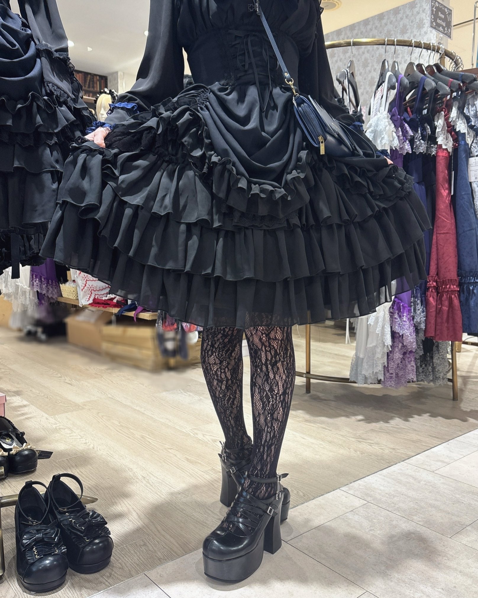 【ATELIER PIERROT】　Eternal Waltz Jumper Skirt 　ホワイト/ボルドー/パープル/ネイビー/ブラック×ホワイト/ブラック