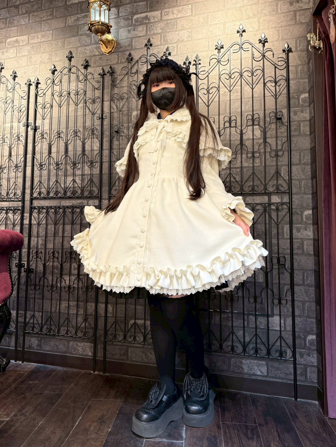 【ATELIER PIERROT】　Fleur d’Hiver Coat 　ホワイト/ボルドー/ネイビー/ブラック