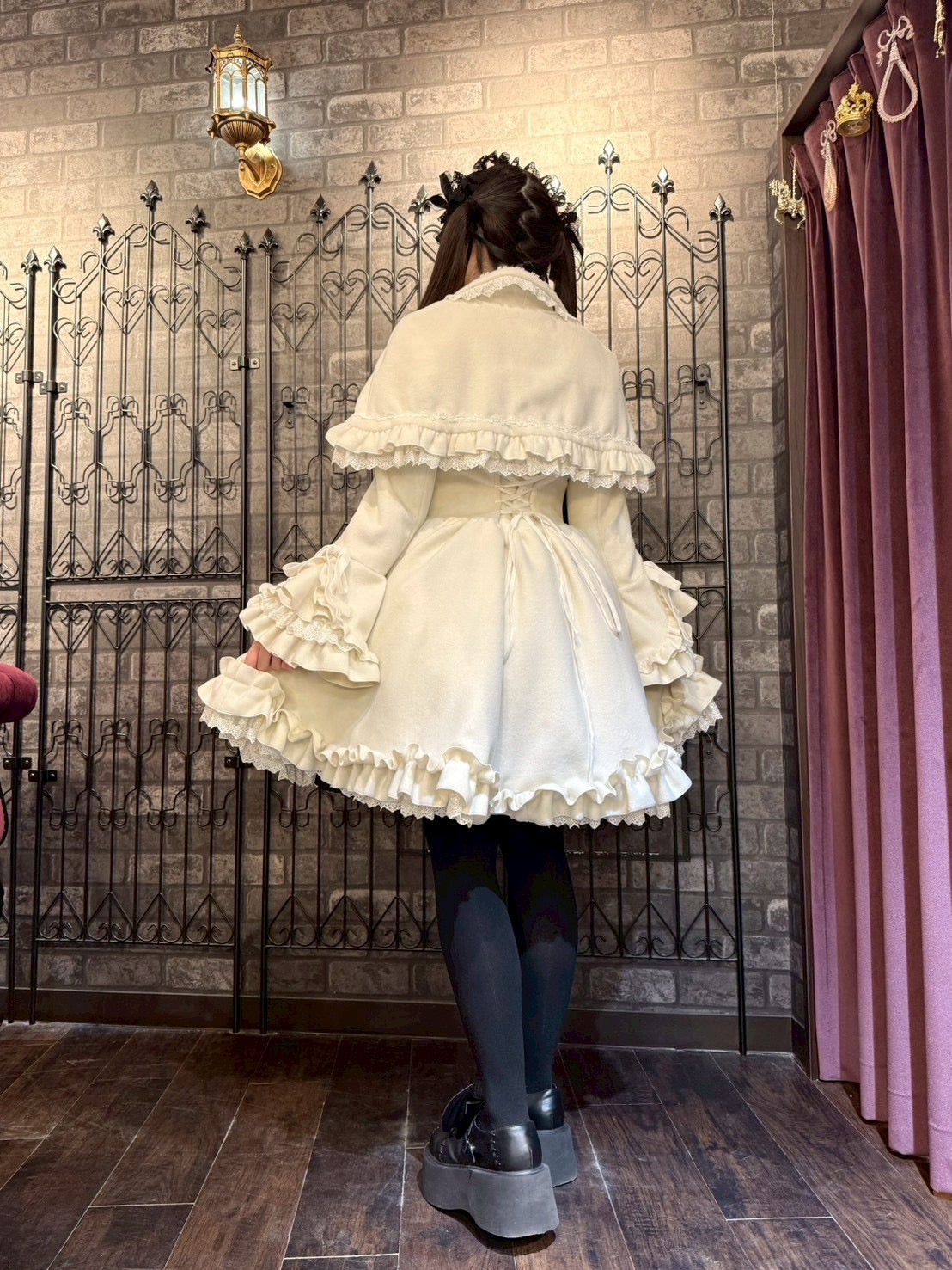 【ATELIER PIERROT】　Fleur d’Hiver Coat 　ホワイト/ボルドー/ネイビー/ブラック