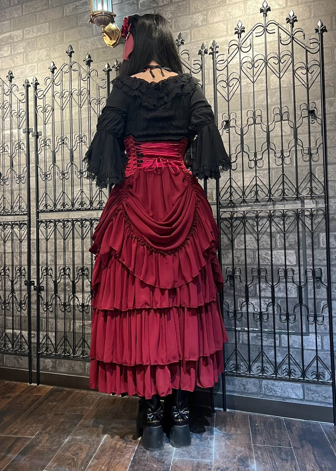 【ATELIER PIERROT】　★Now accepting reservations★Bustle skirt longWhite/Bordeaux/Purple/Black