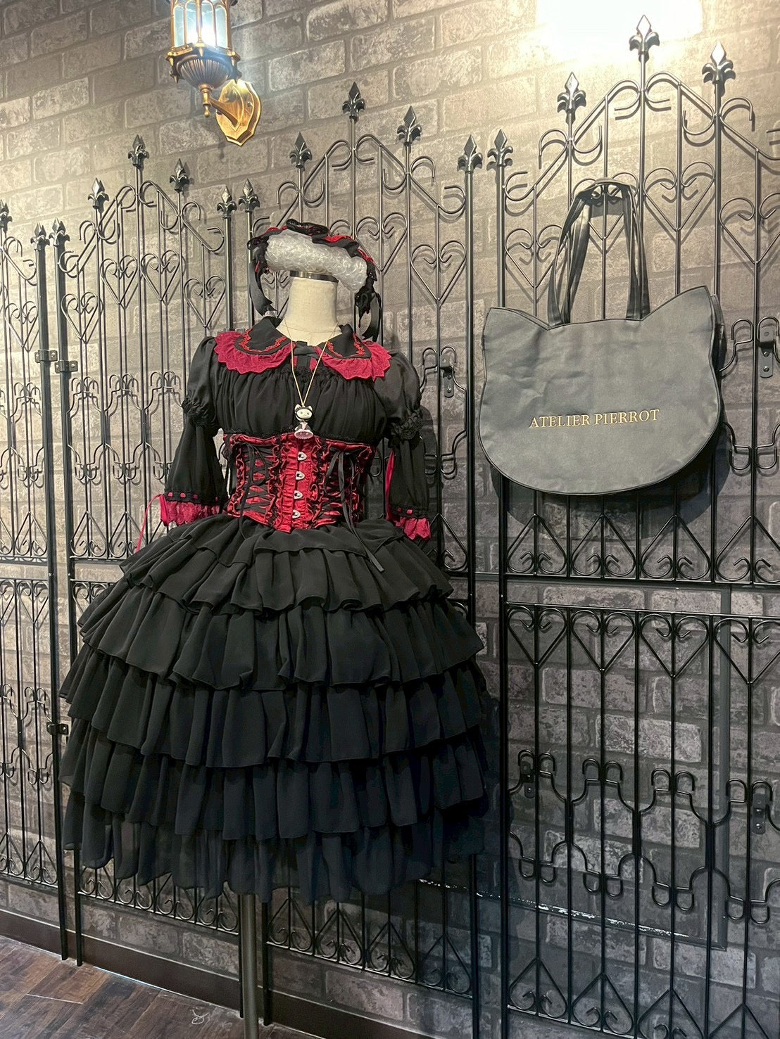 [Colección Pina sweet] Vestido de gasa con volantes (hasta la pantorrilla/Black/Vino/White)