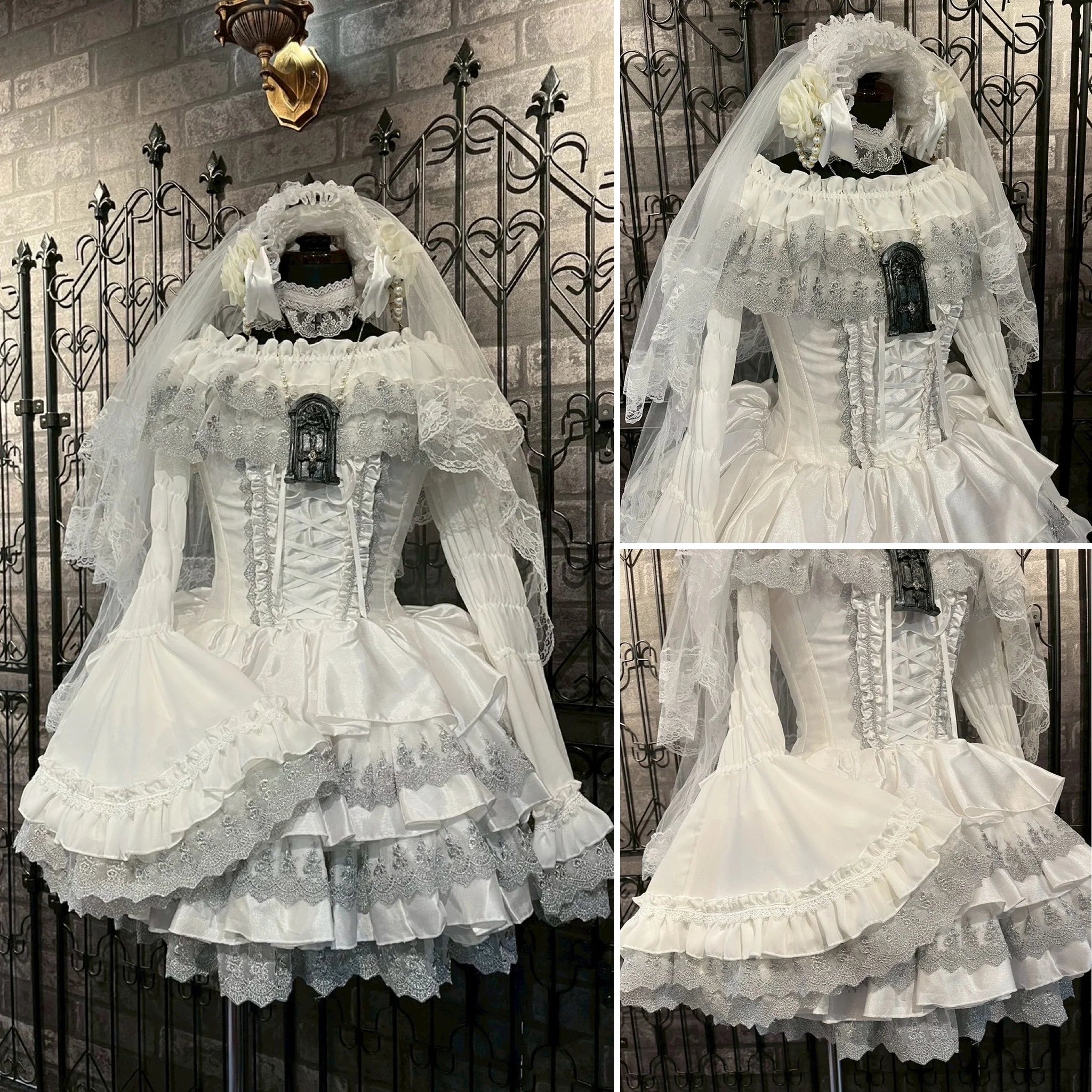 【ATELIER PIERROT】　Eternal Nocturne Blouse　ホワイト/ブラック
