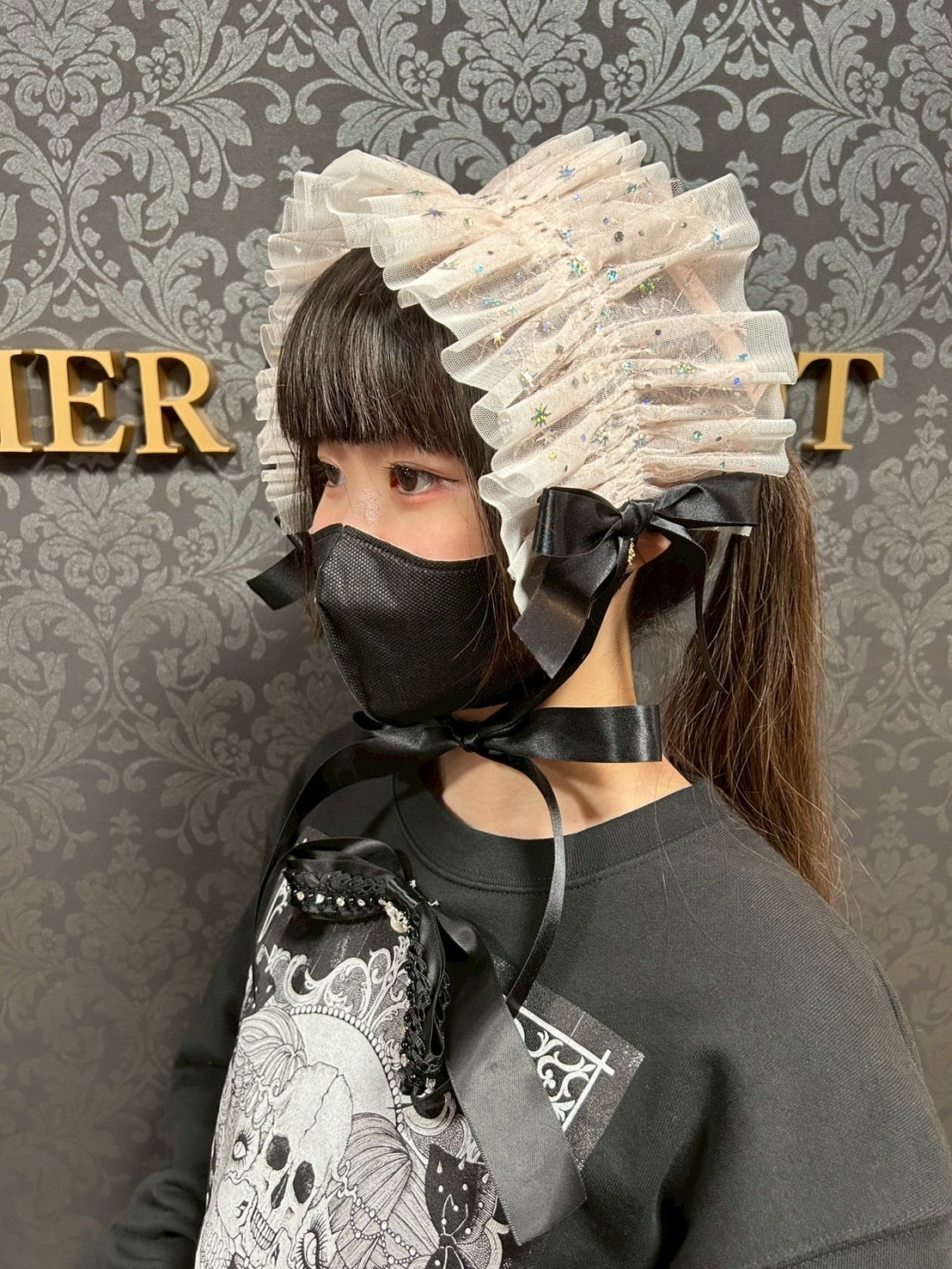 [Princess Doll] Princess Doll Shiny Sparkling Dolly Headdress White/Gray/Black