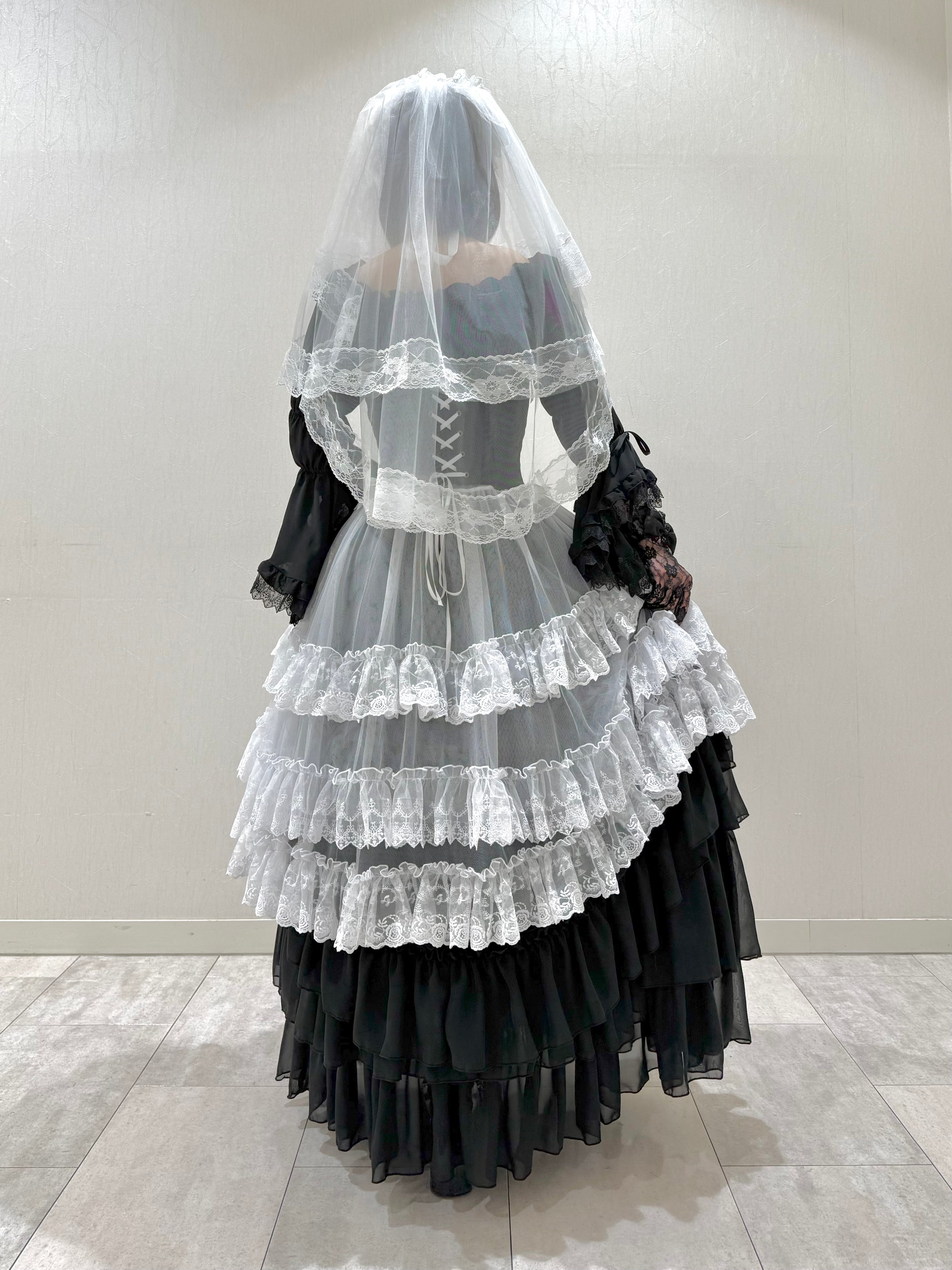 【Vallée lys】ヴァレリス　★ご予約受付中★ Mirage Veil Overskirt　ホワイト/ブラック