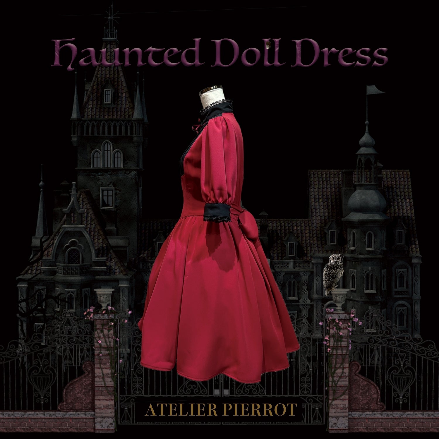 [Atelier Pierrot] Robe de poupée hantée Atelier Piero Grey X White / Bordeaux / Black / Black / White / Pink X Black