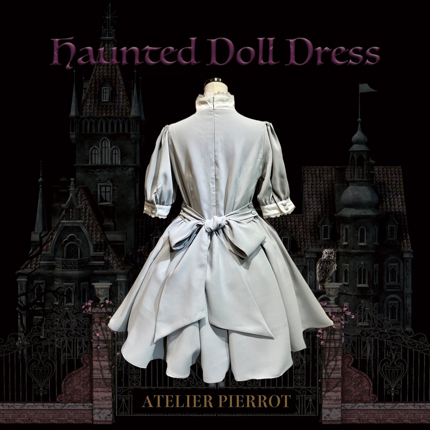 [Atelier Pierrot] Robe de poupée hantée Atelier Piero Grey X White / Bordeaux / Black / Black / White / Pink X Black